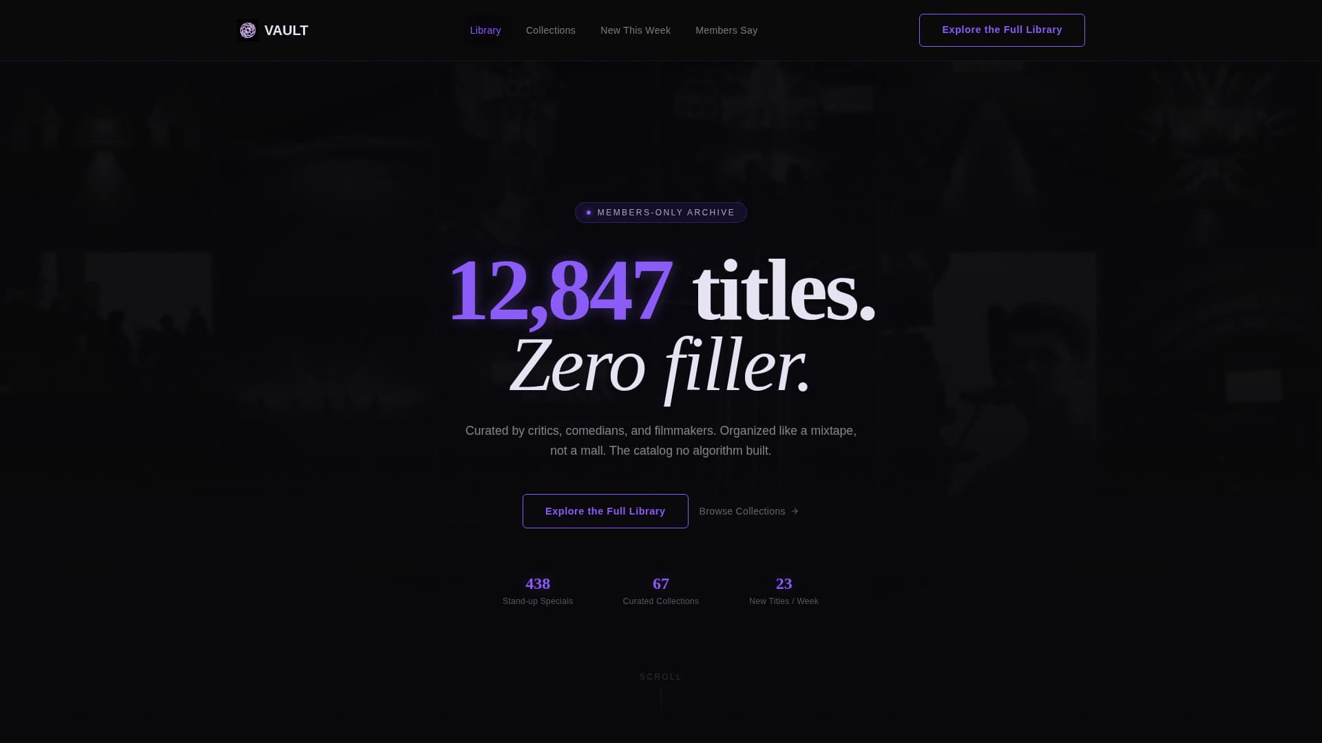 Vault - Exclusive Entertainment Landing Page Template