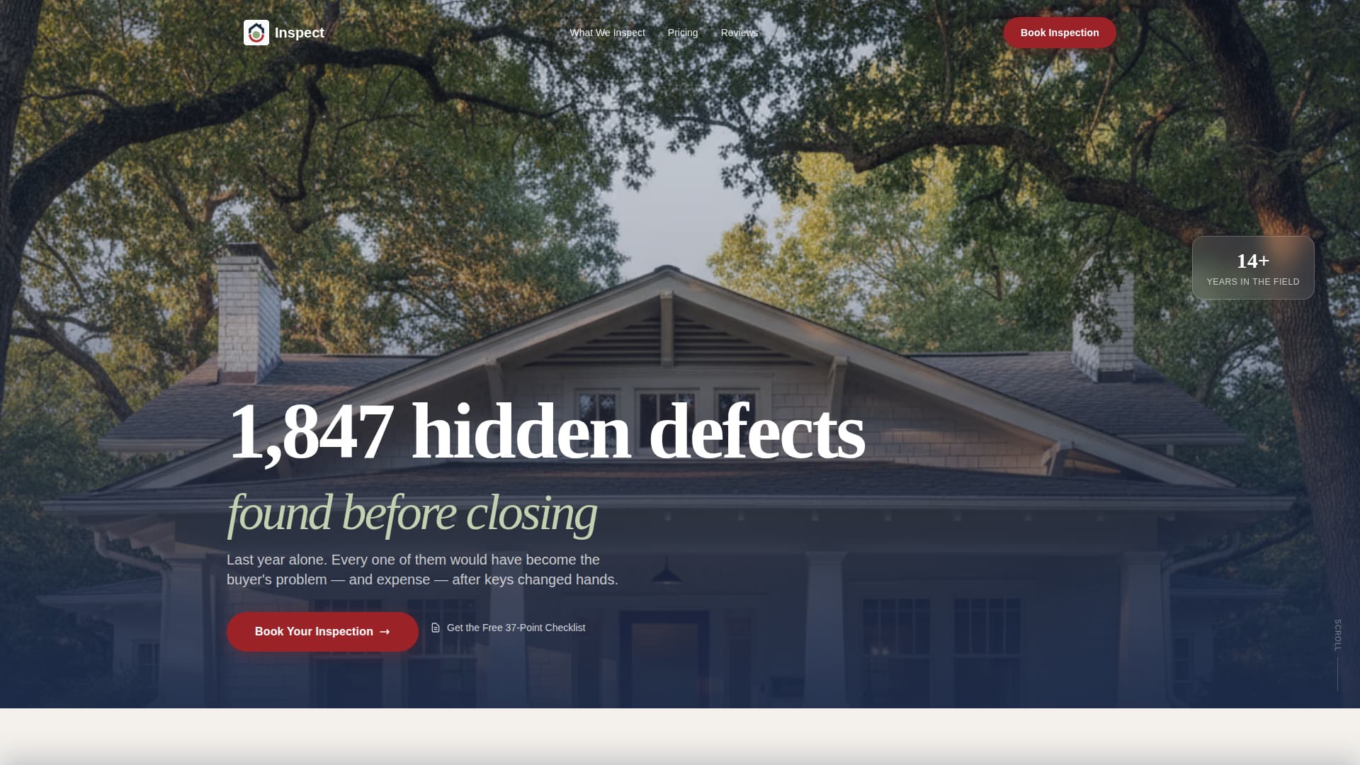 Inspect - Trusted Home Inspection Landing Page Template