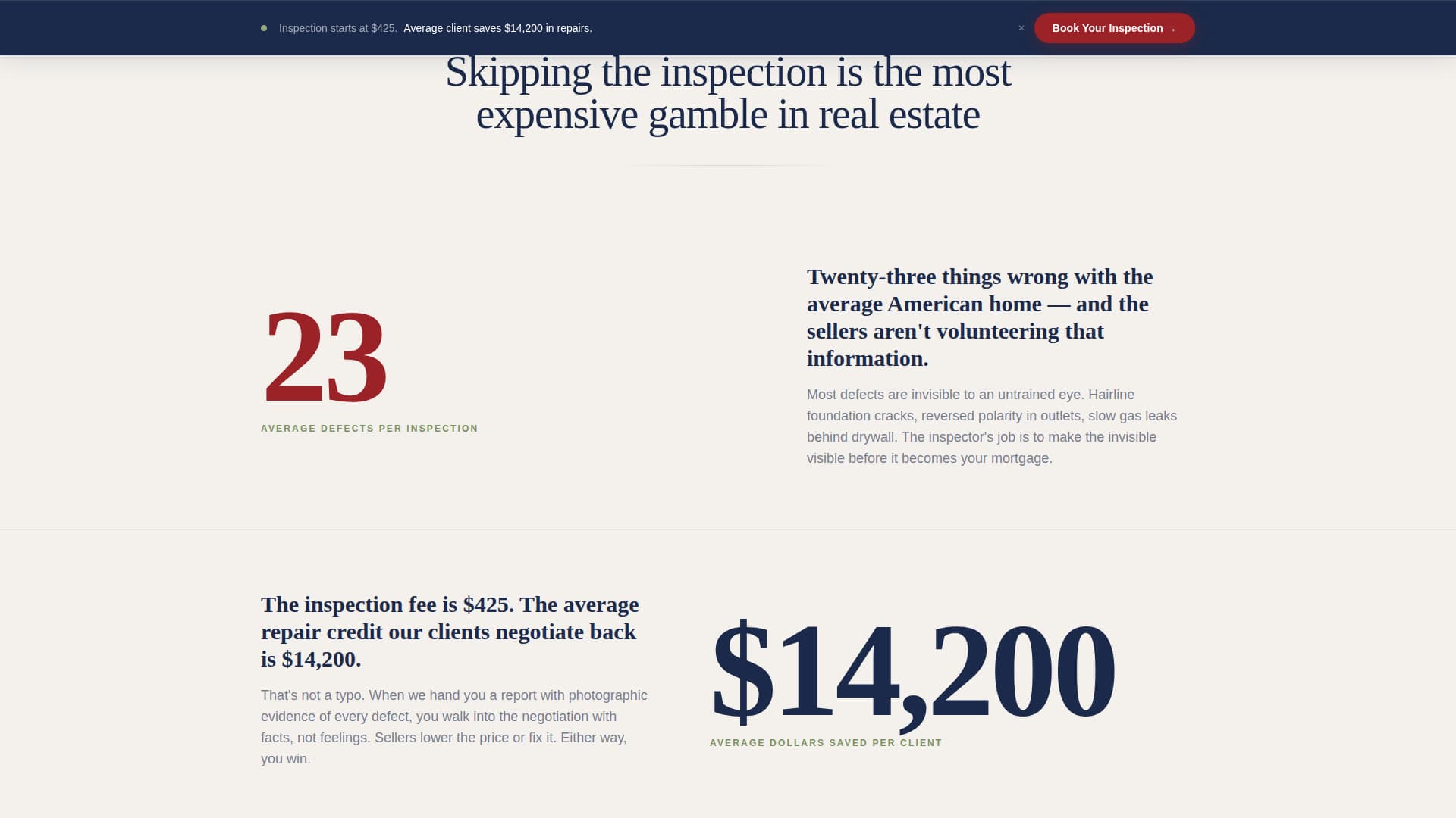 Inspect - Trusted Home Inspection Landing Page Template