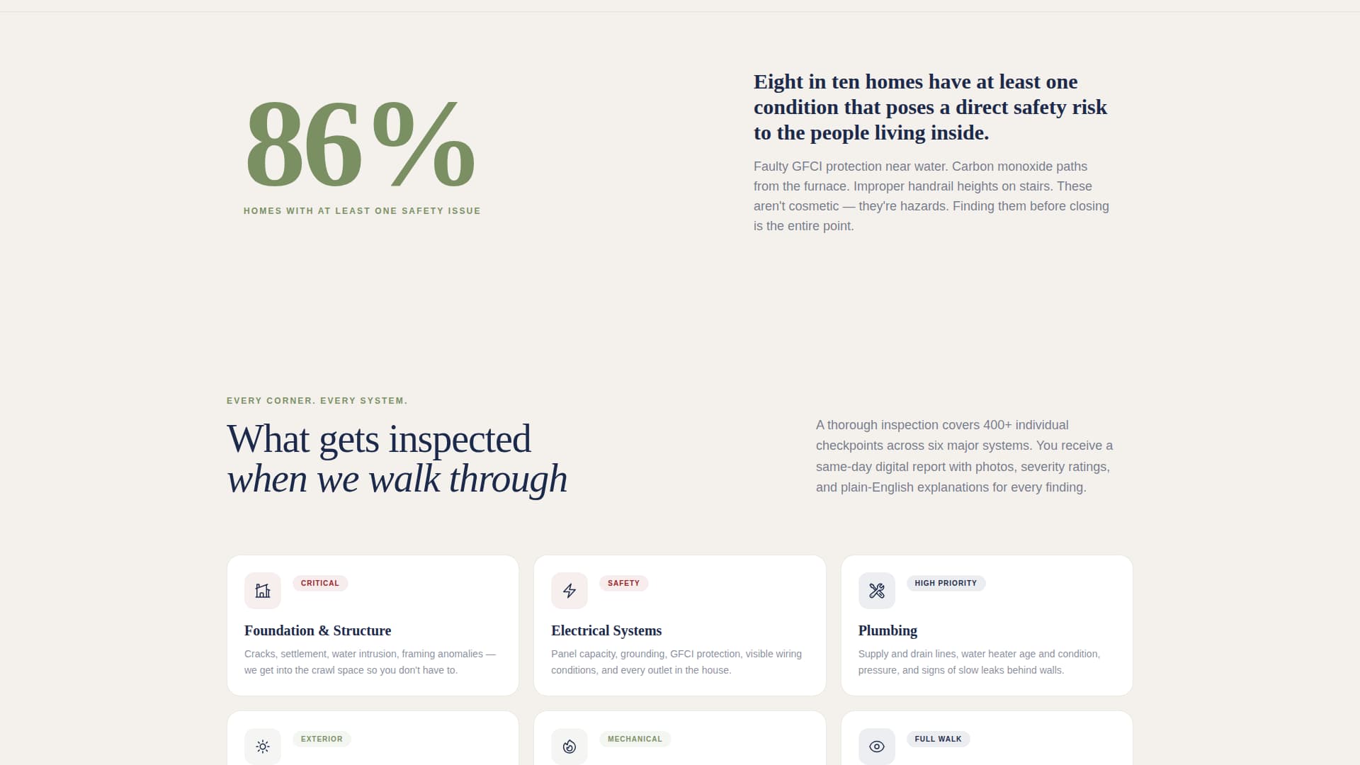 Inspect - Trusted Home Inspection Landing Page Template