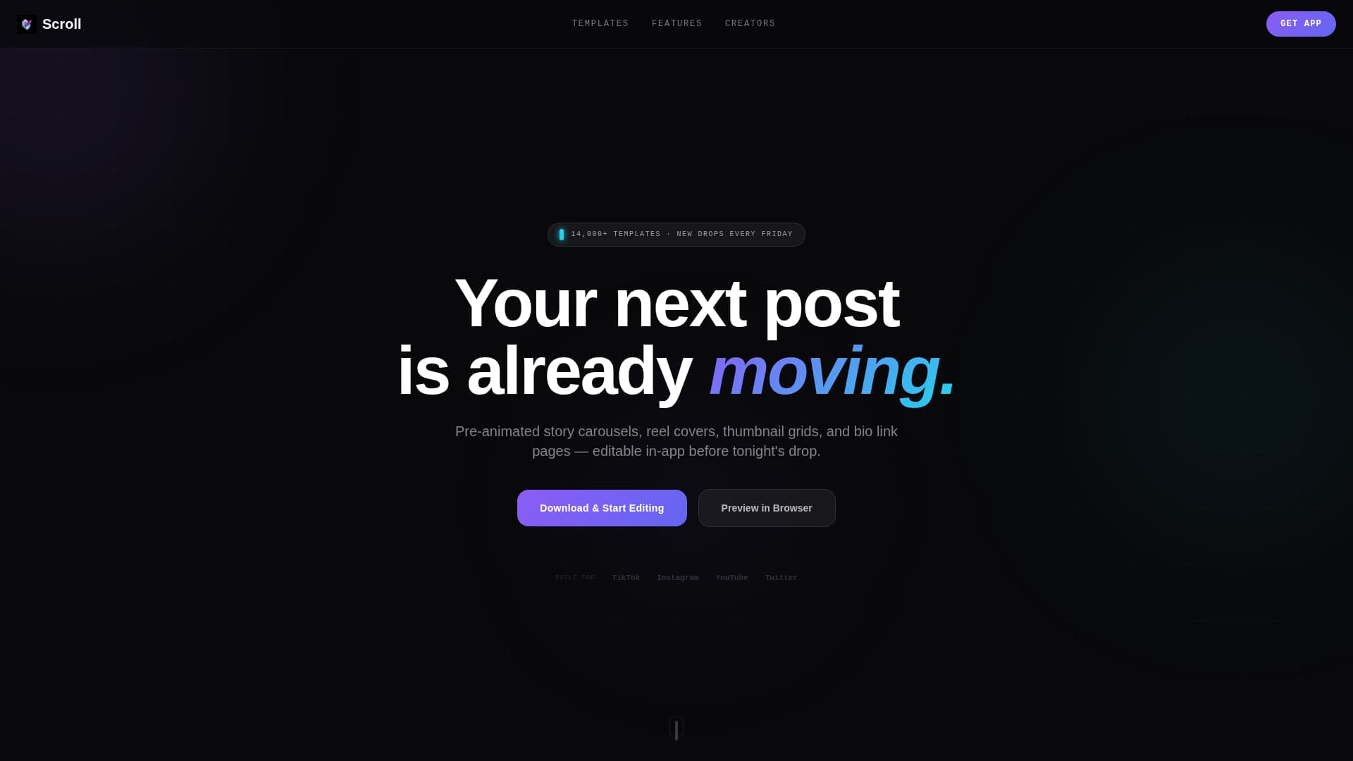 Scroll - Dynamic Creator Landing Page Template