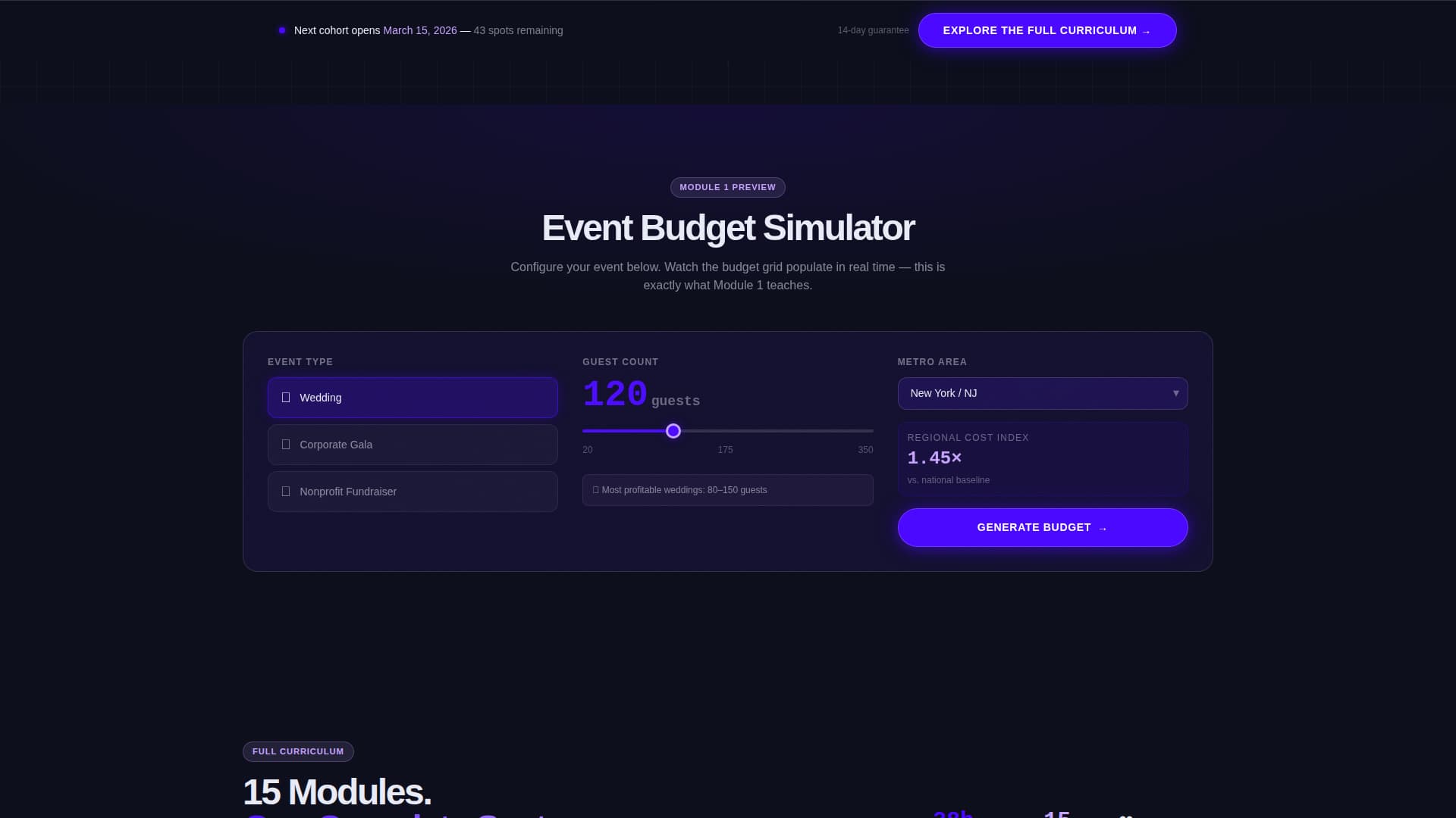 Event Planning Digital Presence Professional Website Template