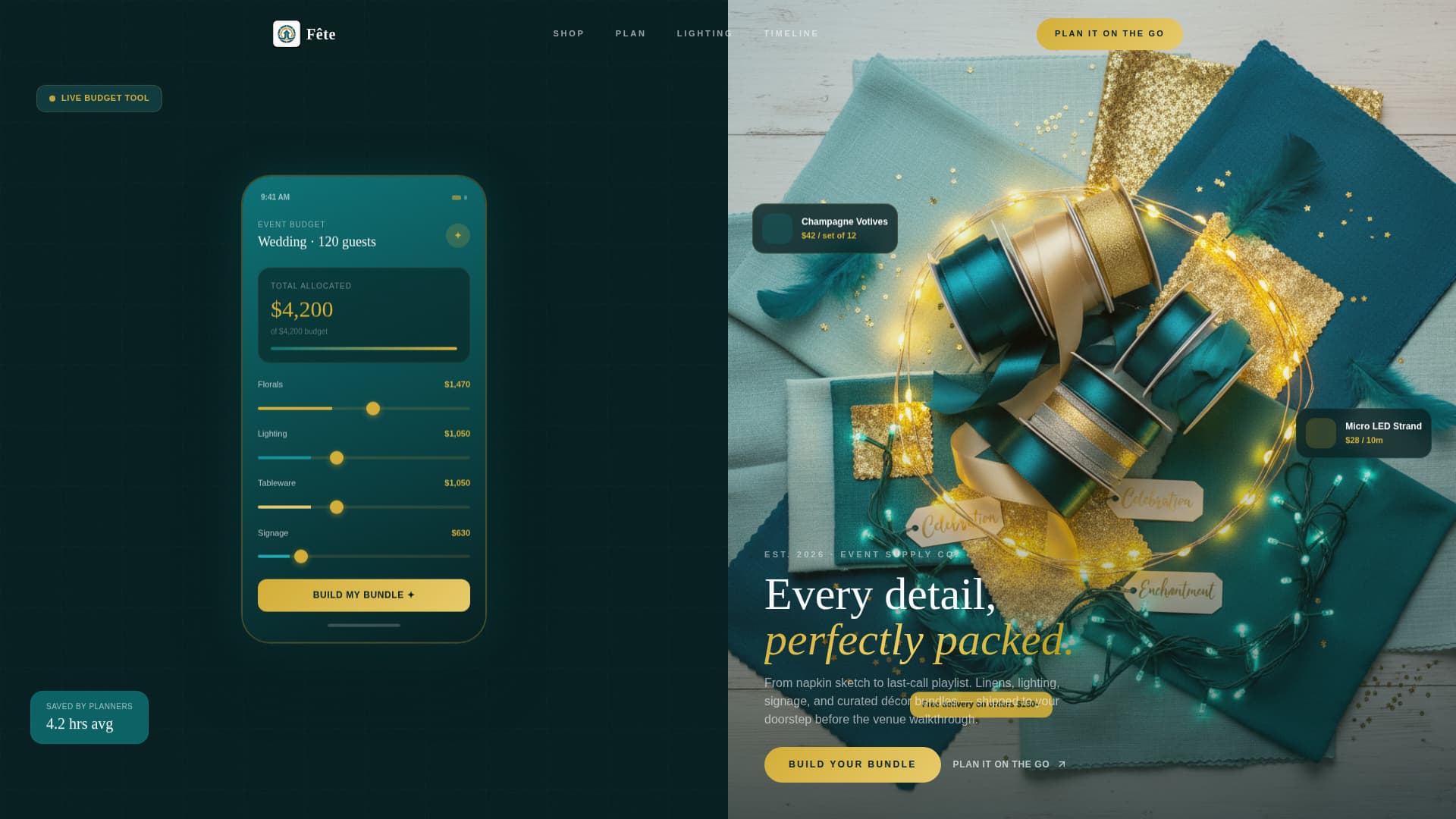Event Planning Digital Presence Advanced Cost Calculator Website Template