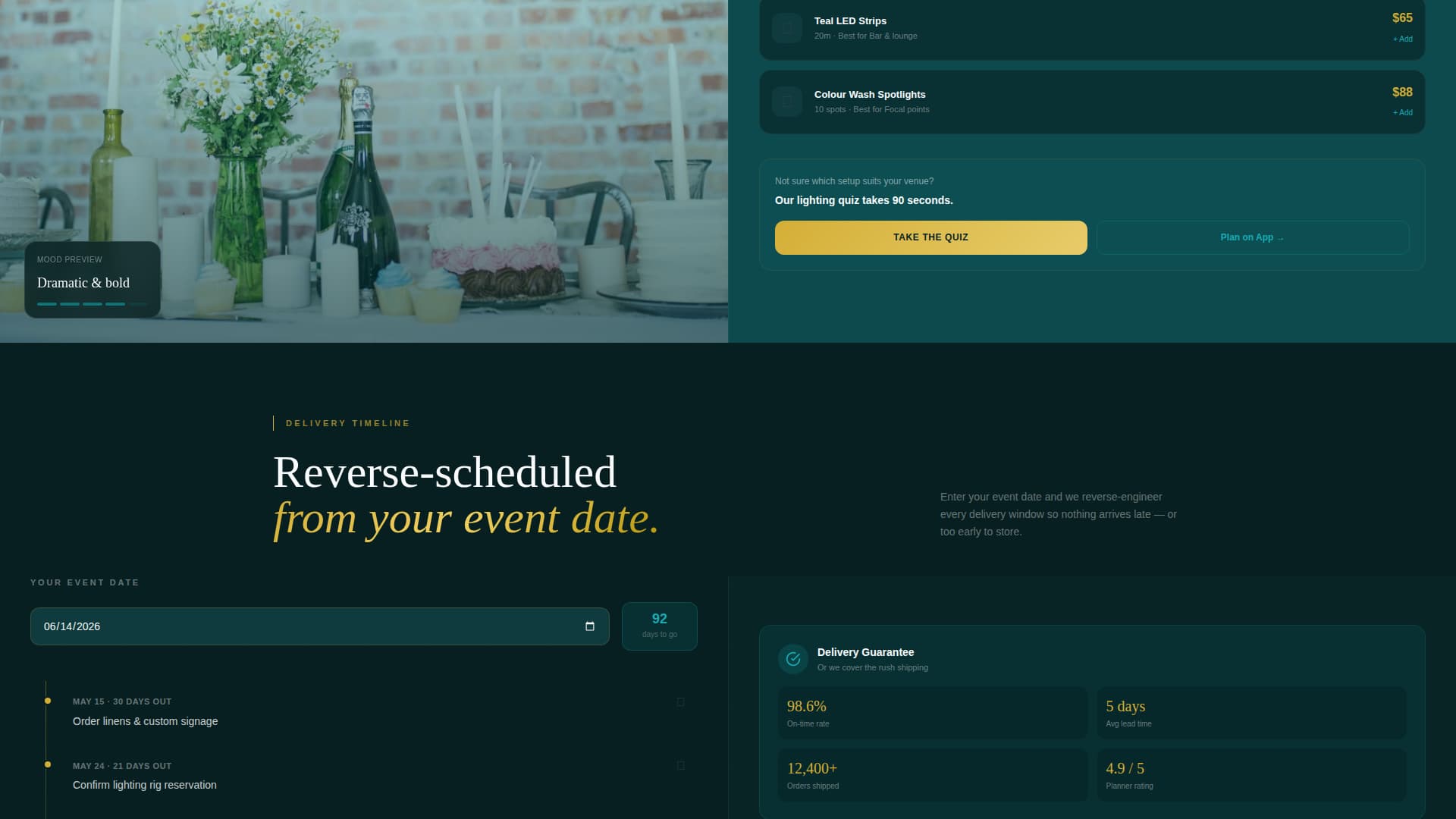 Event Planning Digital Presence Advanced Cost Calculator Website Template