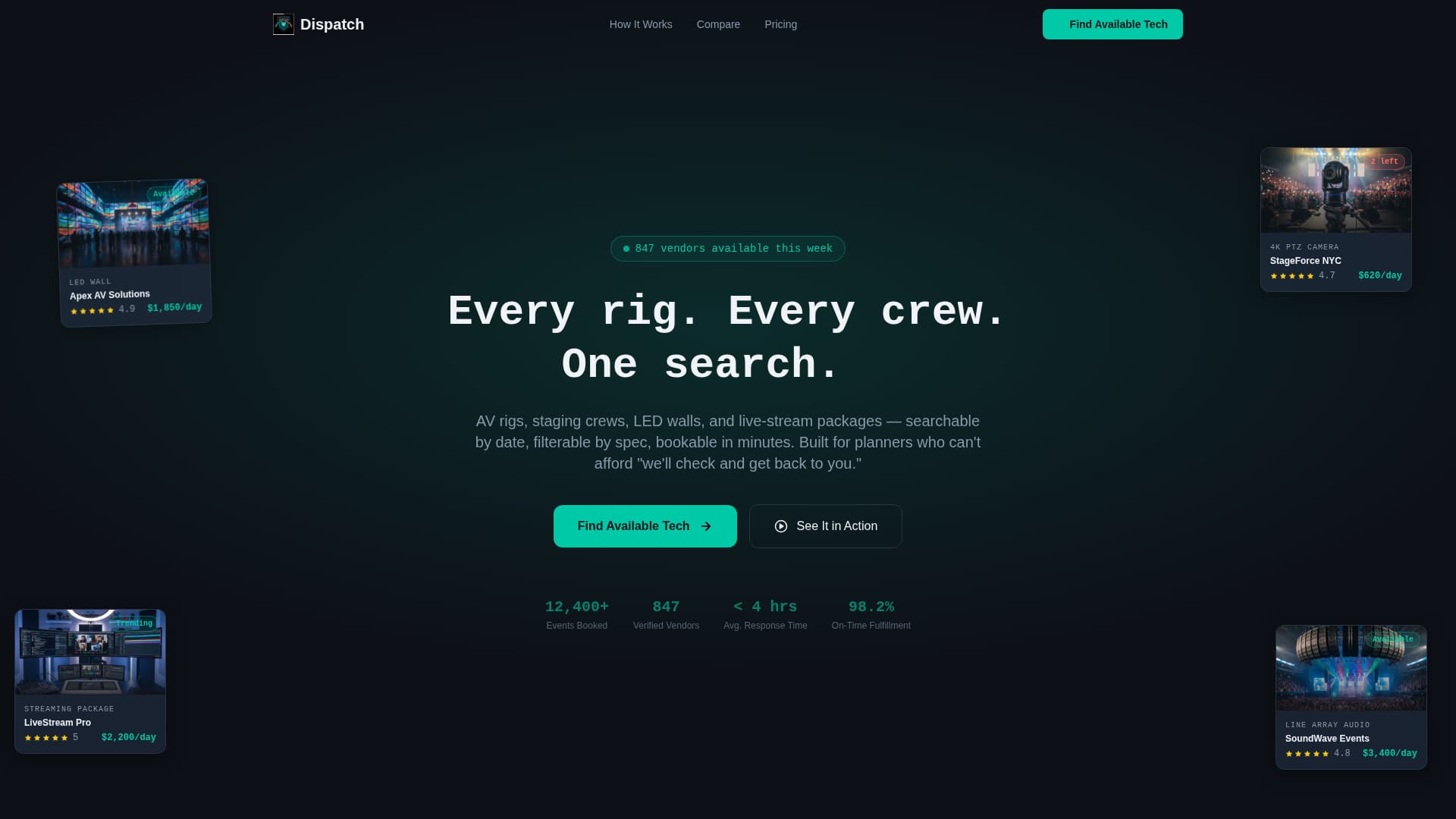 Event Tech Vertical SaaS Booking Website Template