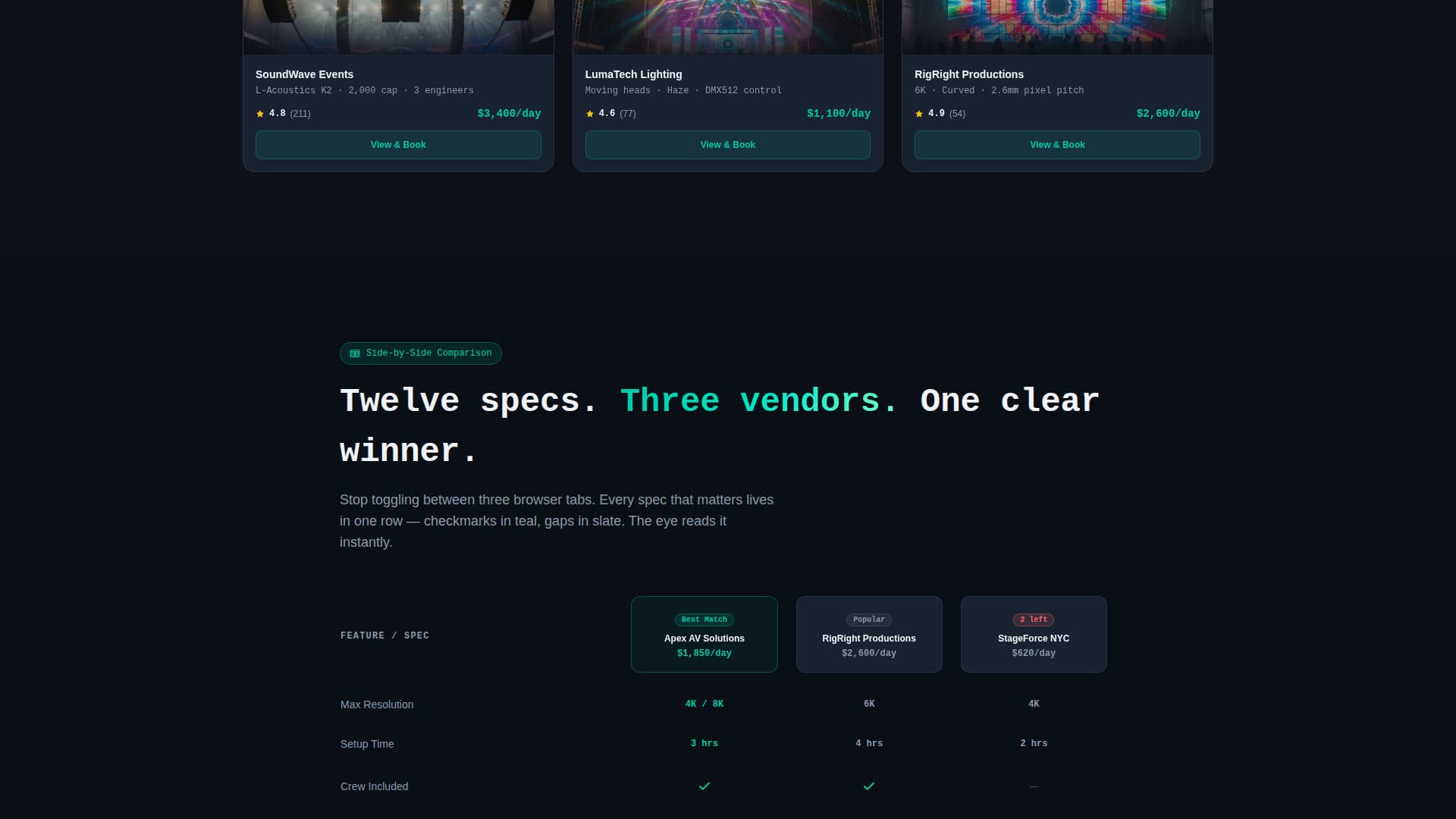 Event Tech Vertical SaaS Booking Website Template