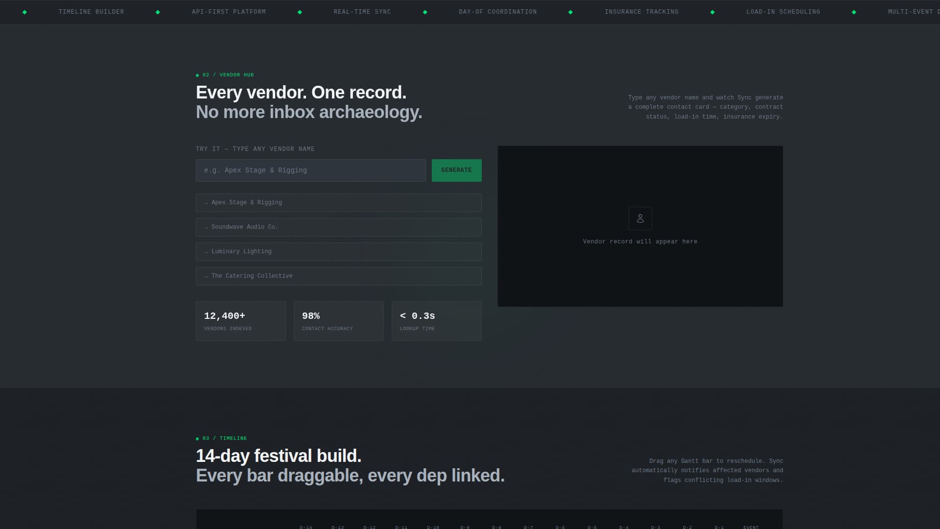 Event Tech Vertical SaaS Specialist Professional Website Template