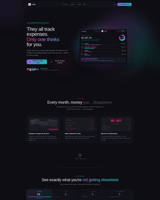 Ledger - Intelligent Expensetracker Landing Page Template
