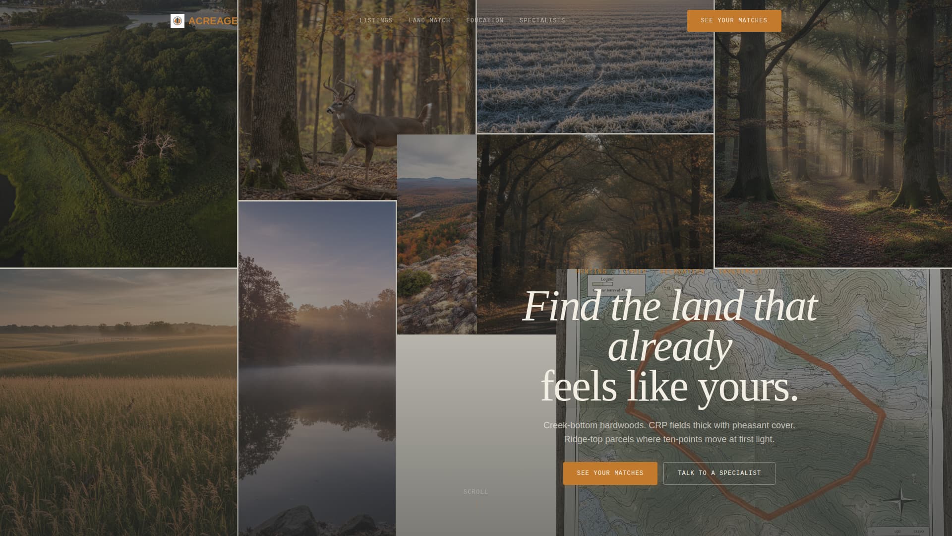 Acreage - Immersive Landbrokerage Landing Page Template