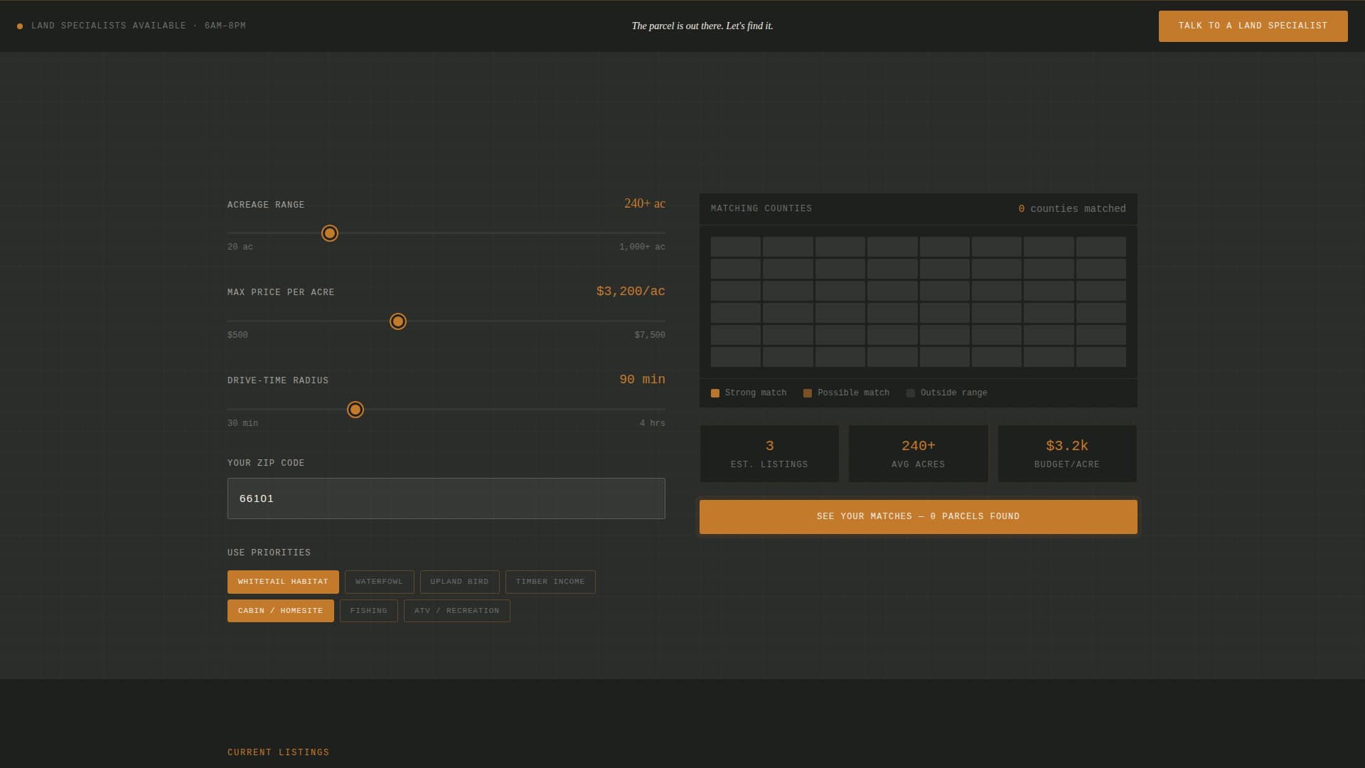 Acreage - Immersive Landbrokerage Landing Page Template