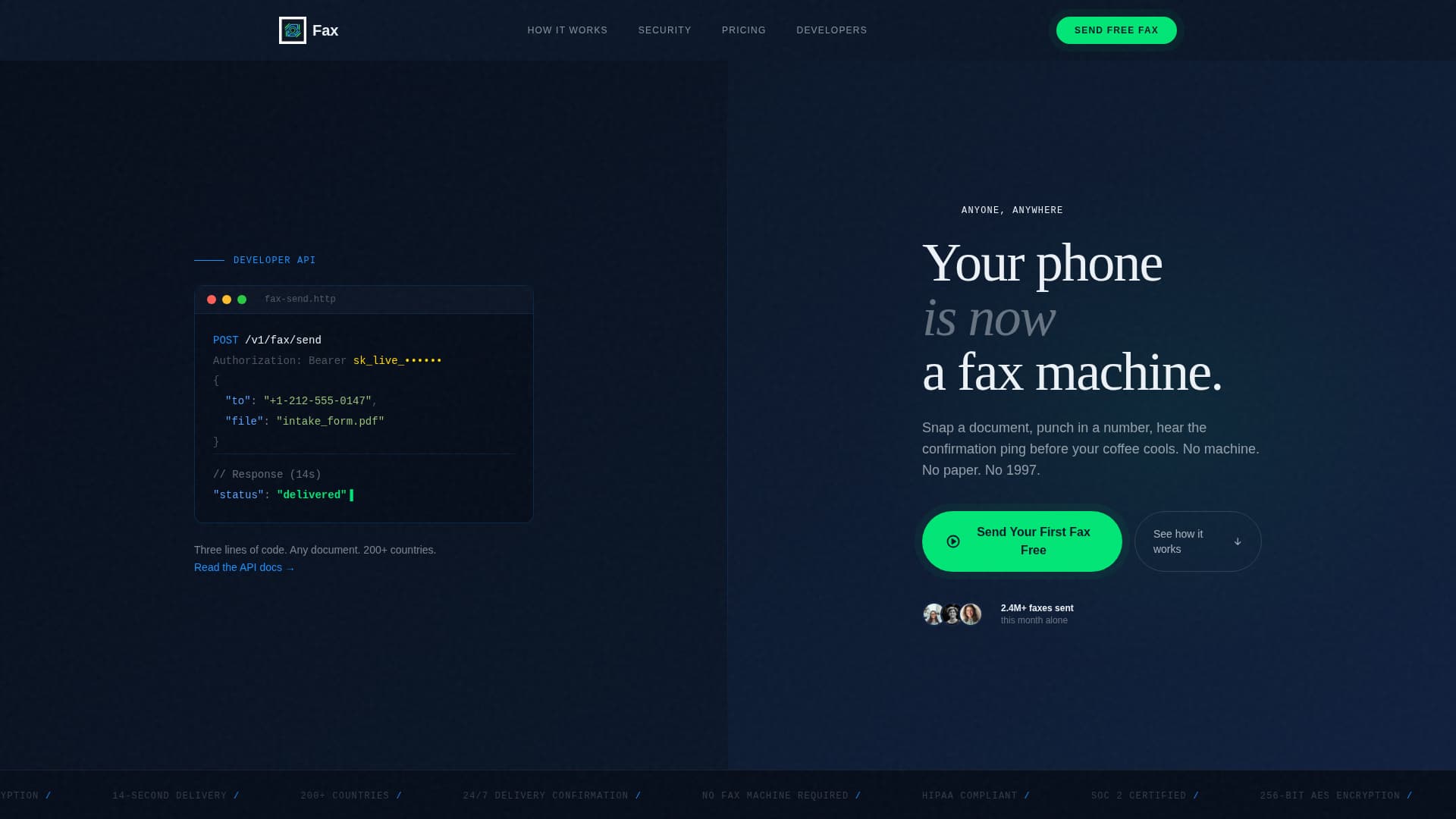 FaxSnap - Instant eFax Landing Page Template