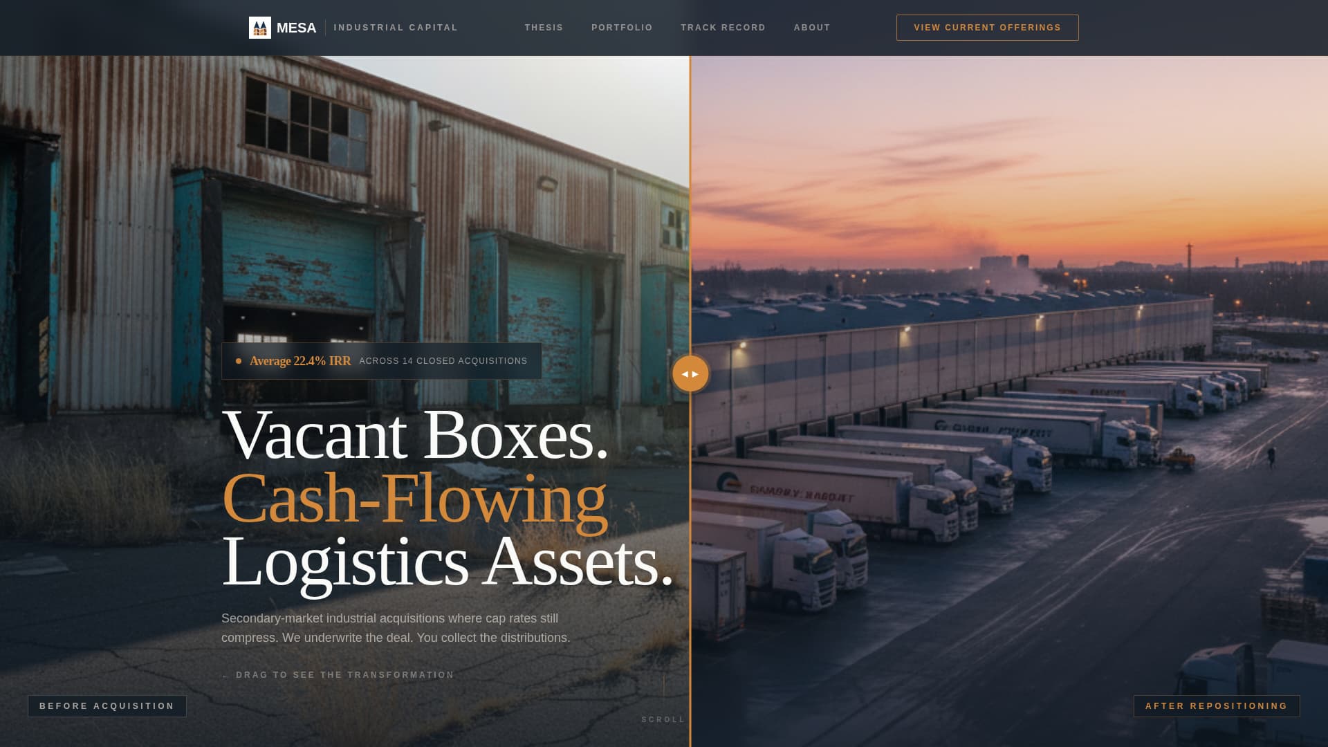 Mesa - High Yield Warehouse Landing Page Template