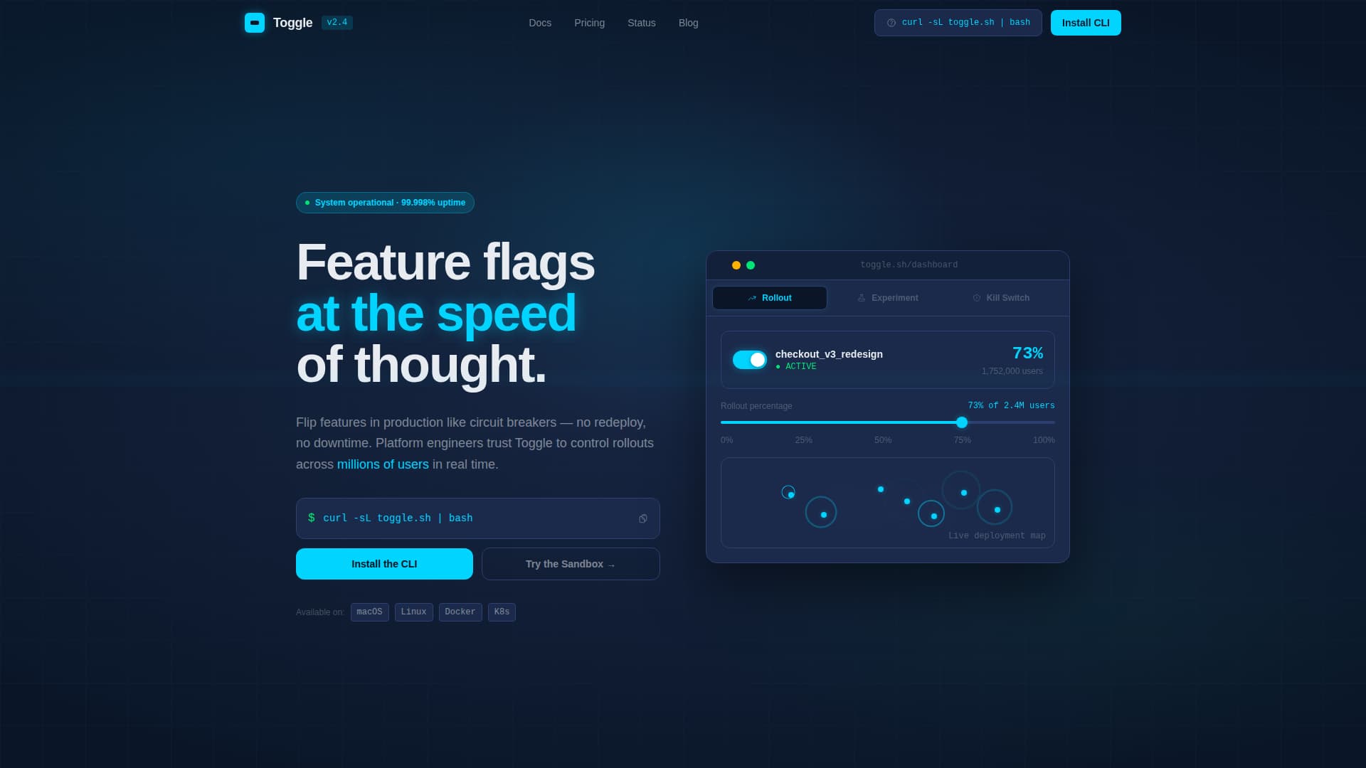 Switch — Advanced Feature Flag Landing Page Template