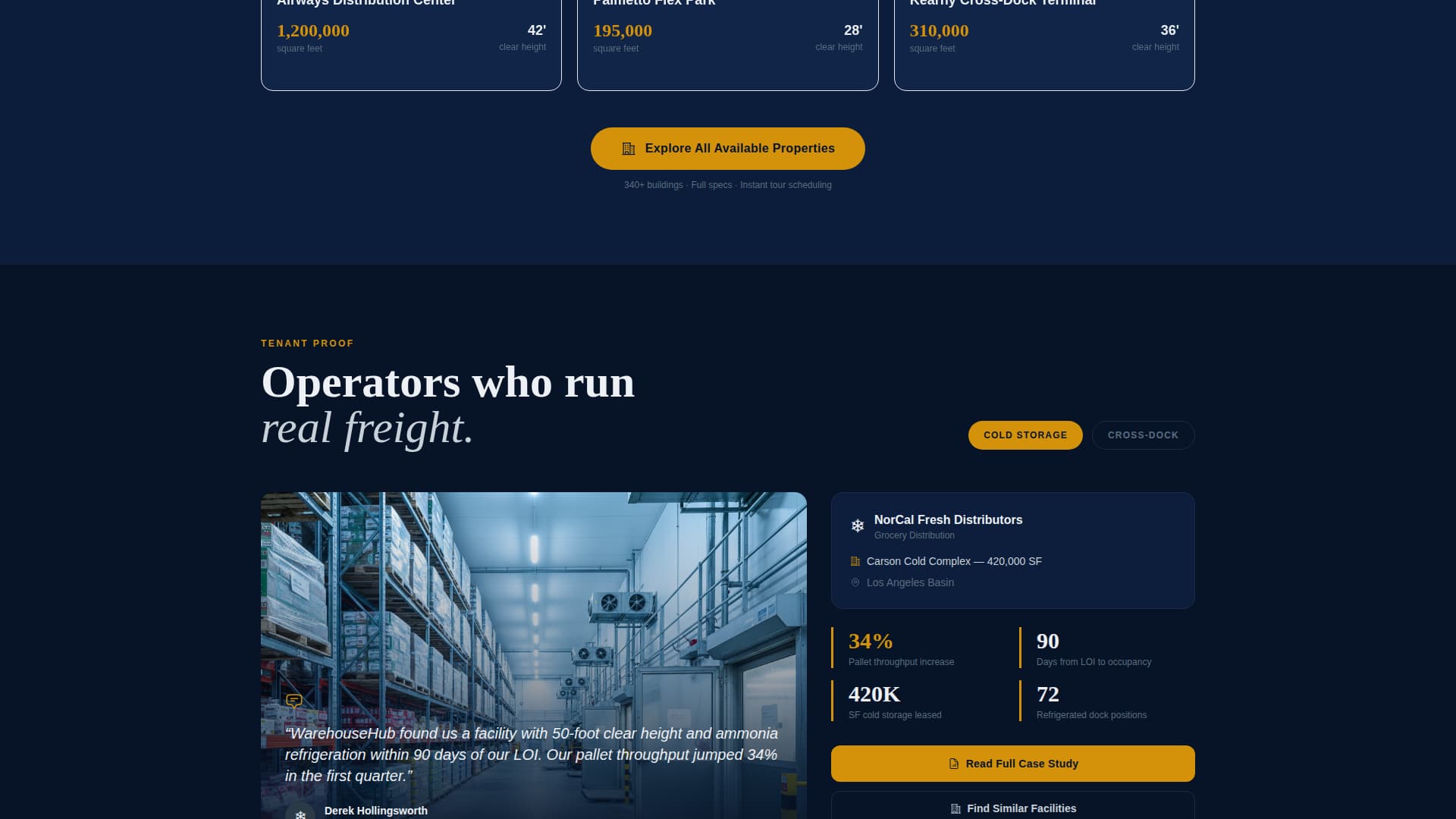 Warehousehub - Precision Industrial Landing Page Template