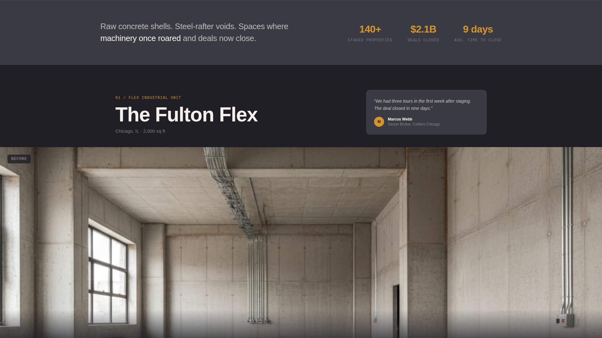 Staged - Transformative Industrialwarehouse Landing Page Template