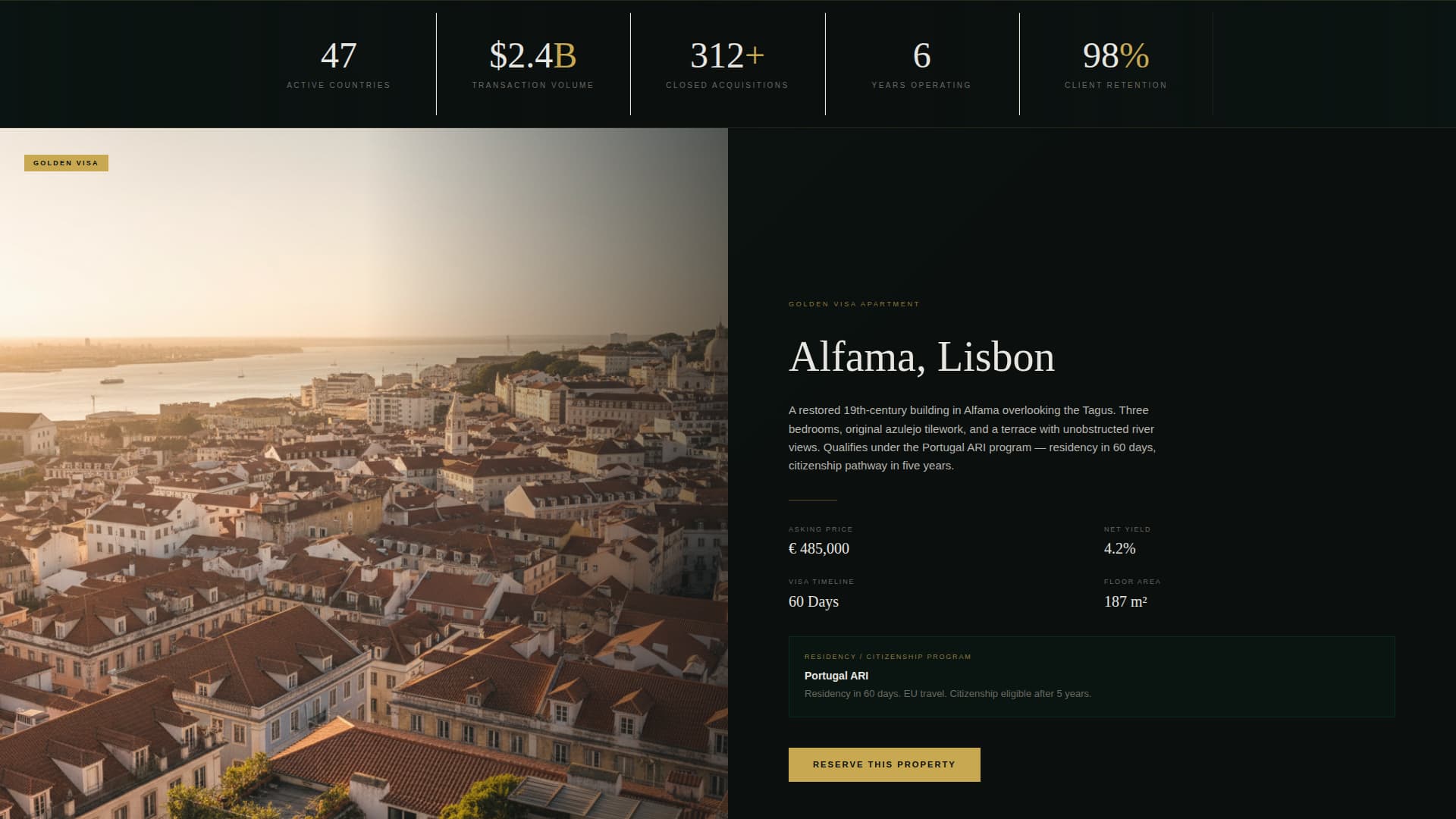 Parcel - Immersive Brokerage Landing Page Template