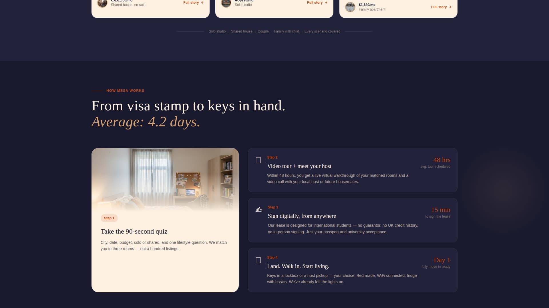 Mesa - Immersive Studenthousing Landing Page Template