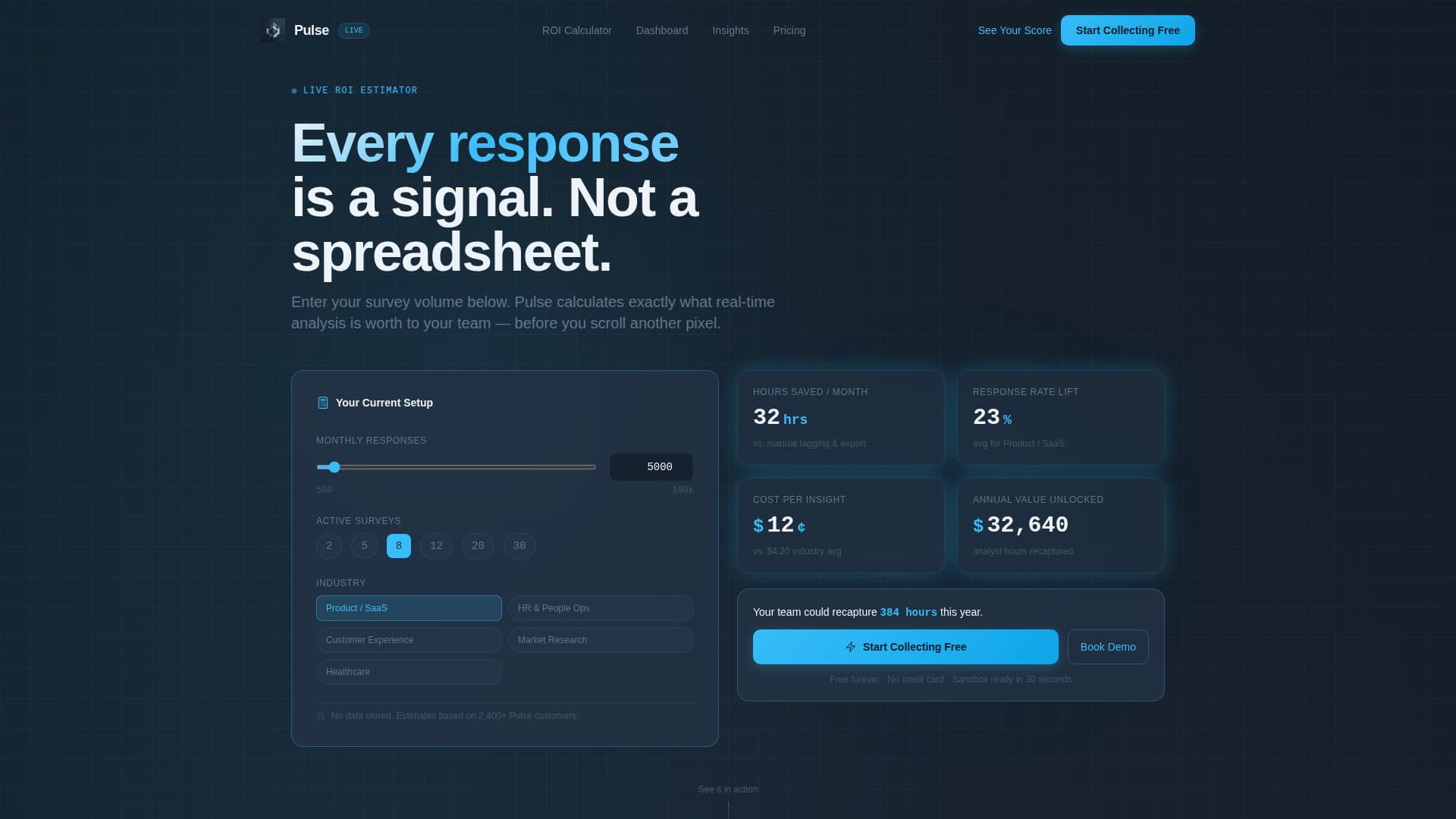 Software & SaaS Cost Calculator Website Template