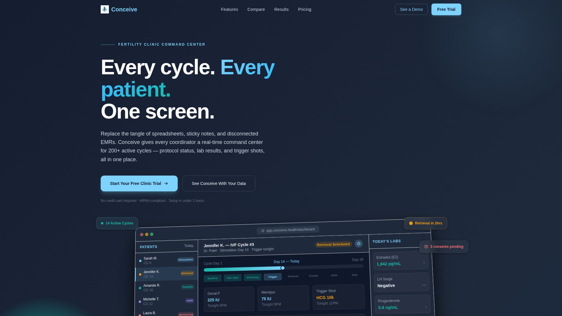 Conceive - Powerful Fertilitycrm Landing Page Template