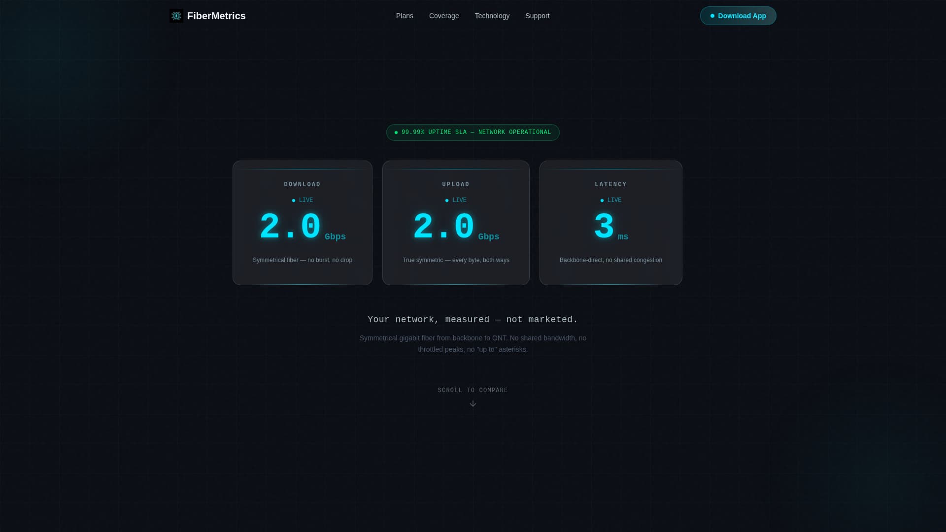 FiberMetrics - High-Performance ISP Landing Page Template