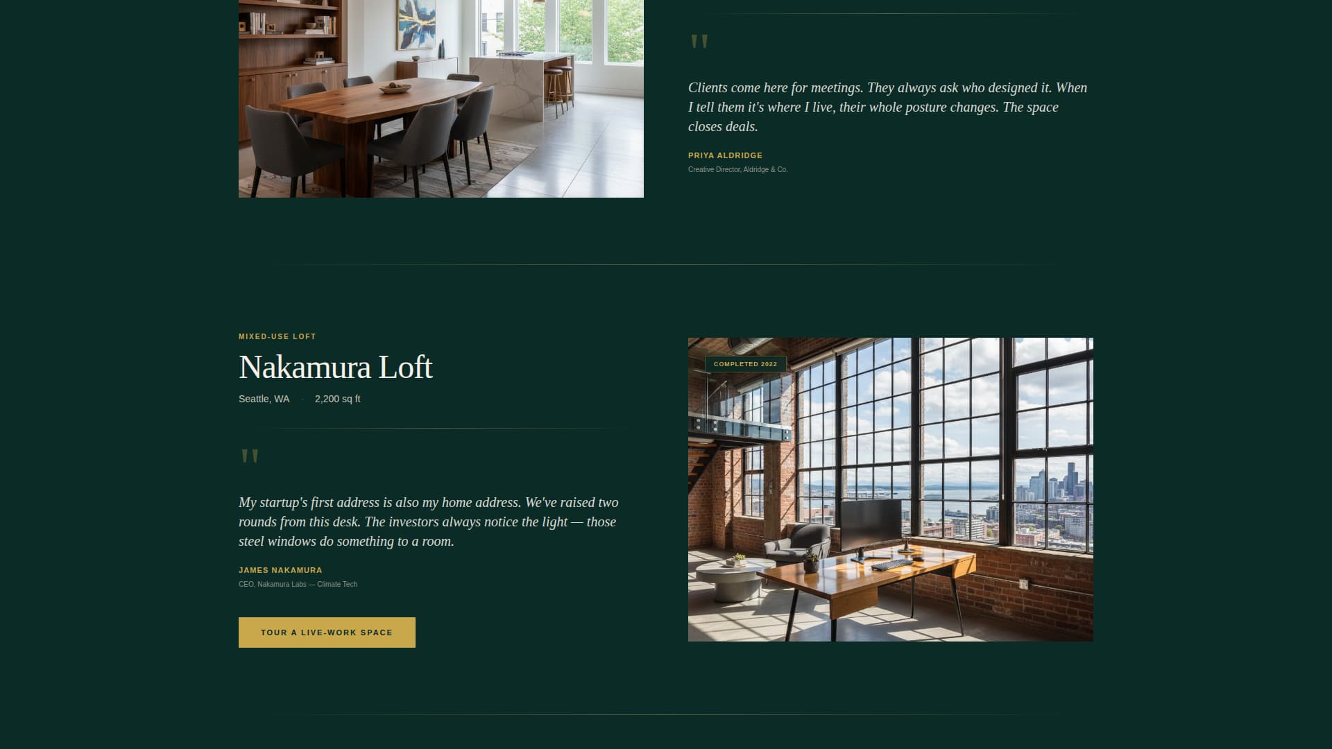 Atrium - Executive Livework Landing Page Template