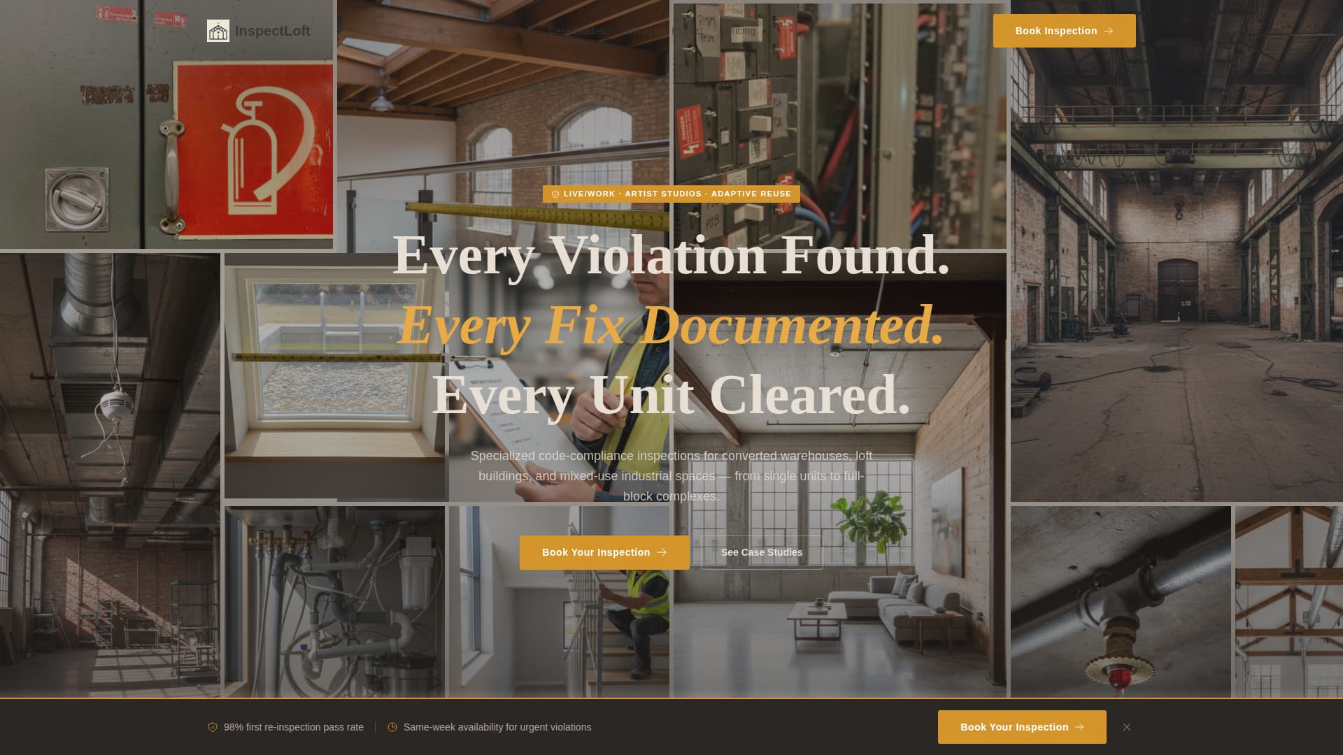 Inspectloft - Precision Livework Landing Page Template