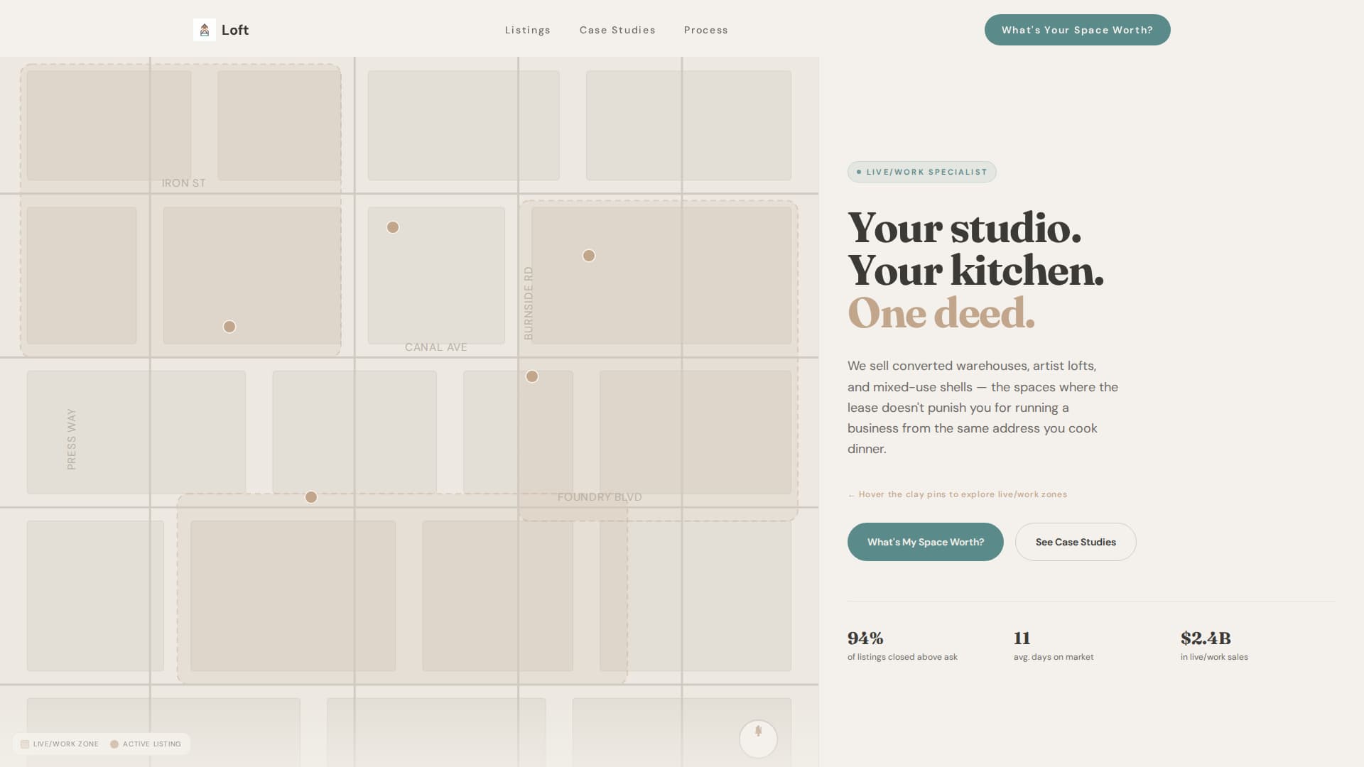 Loft - Curated Livework Landing Page Template