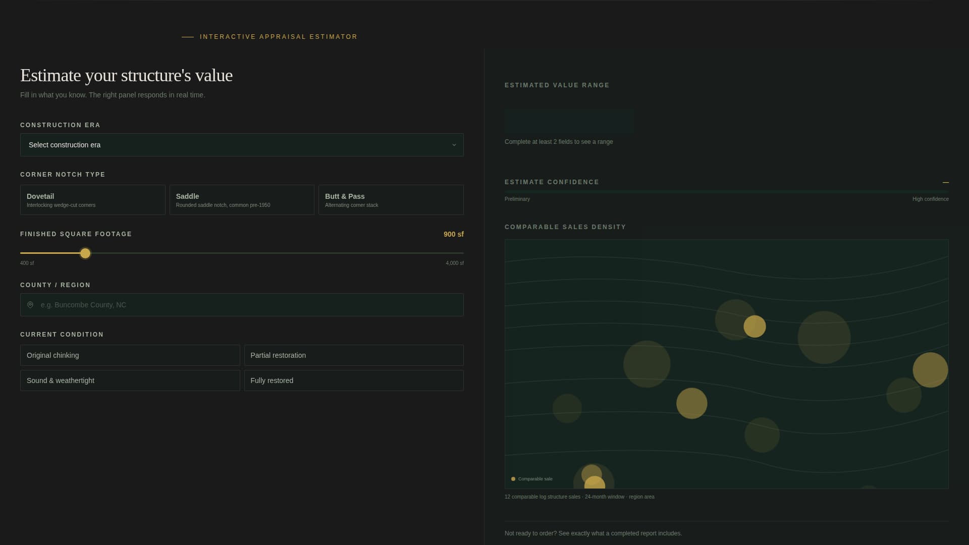 Hewn - Authoritative Logcabinappraiser Landing Page Template