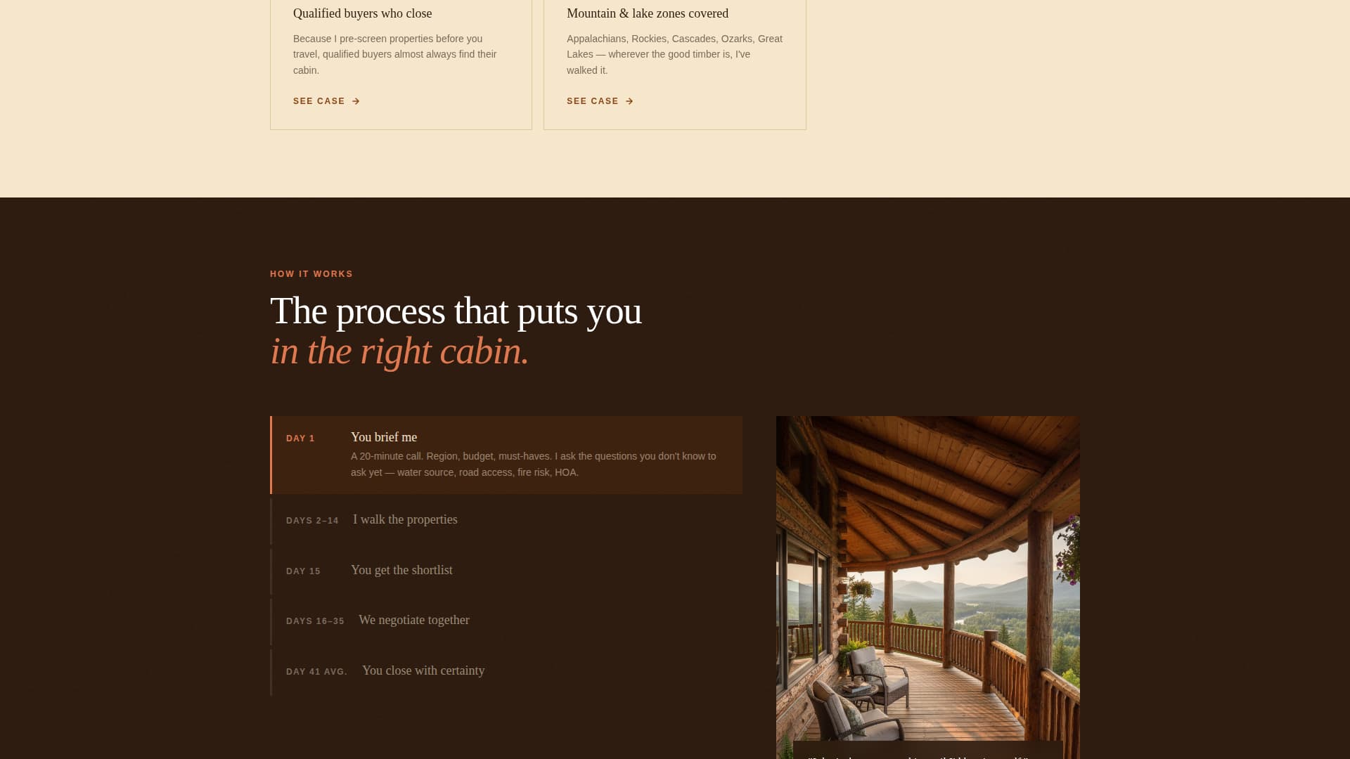 Cabin - Trusted Logcabinbuyer Landing Page Template