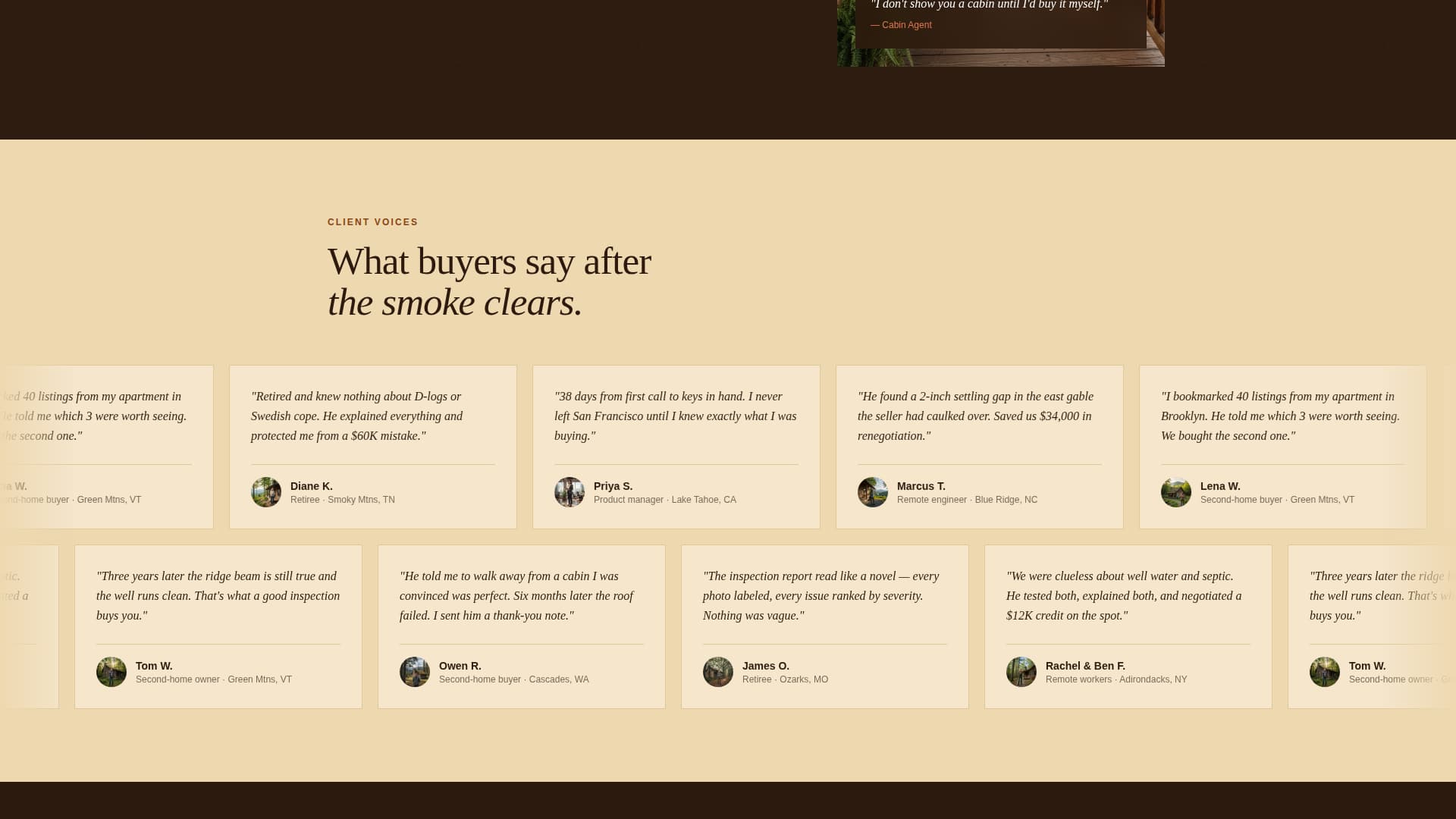 Cabin - Trusted Logcabinbuyer Landing Page Template