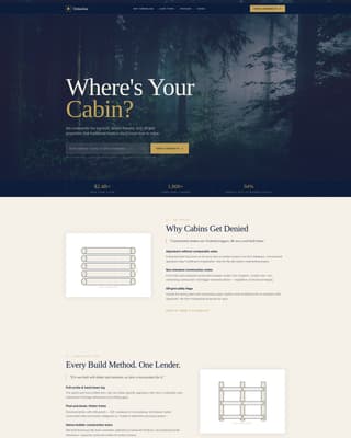 Timberline - Authoritative Cabinmortgage Landing Page Template
