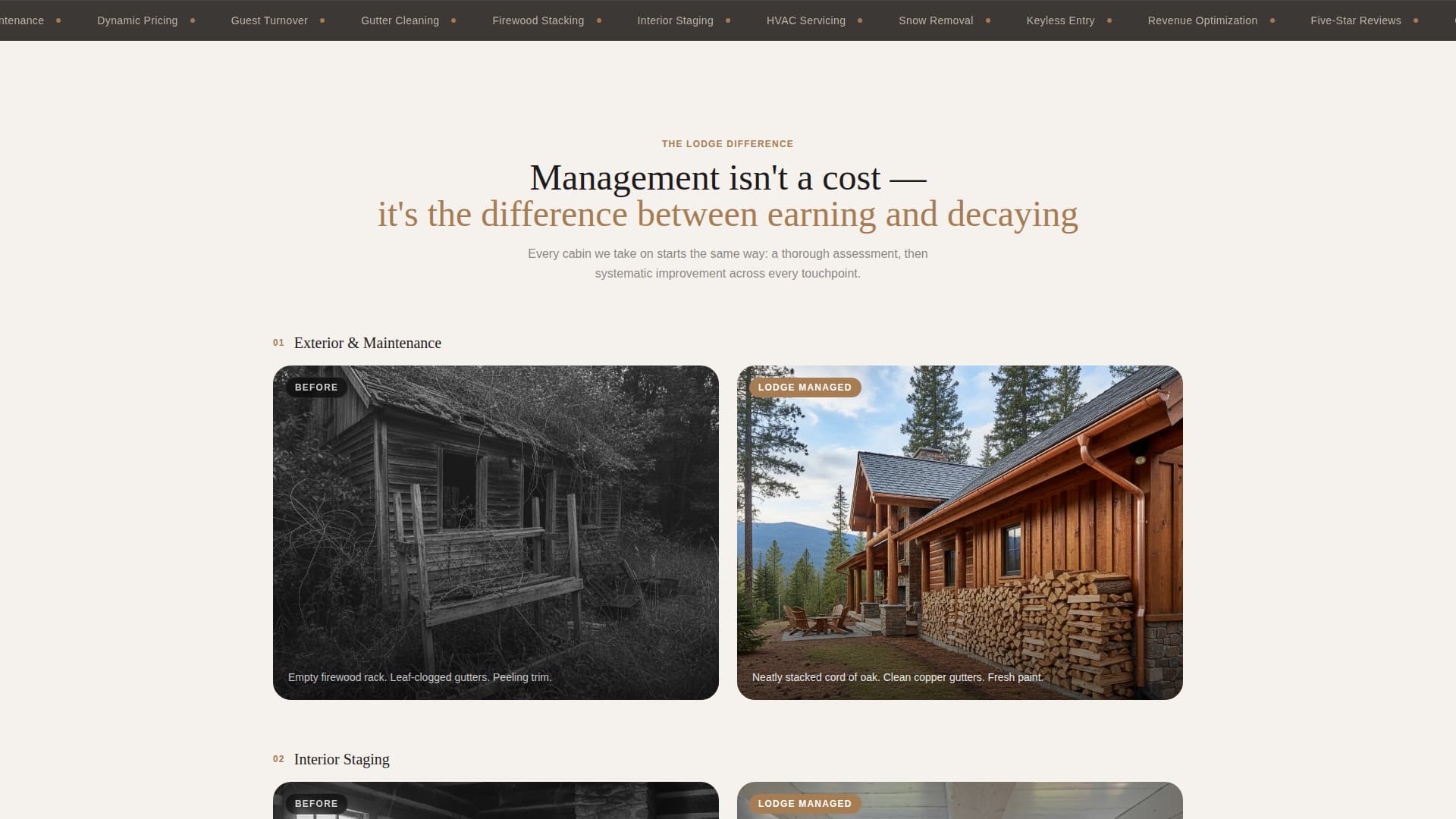Lodge - Profitable Cabin Landing Page Template