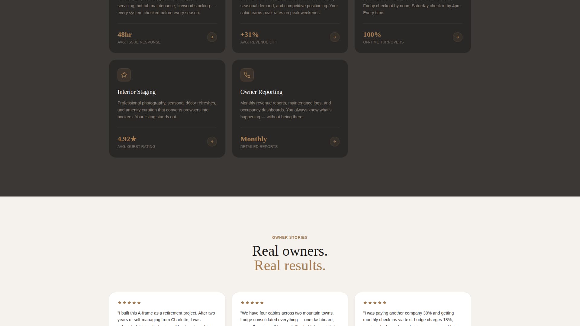 Lodge - Profitable Cabin Landing Page Template
