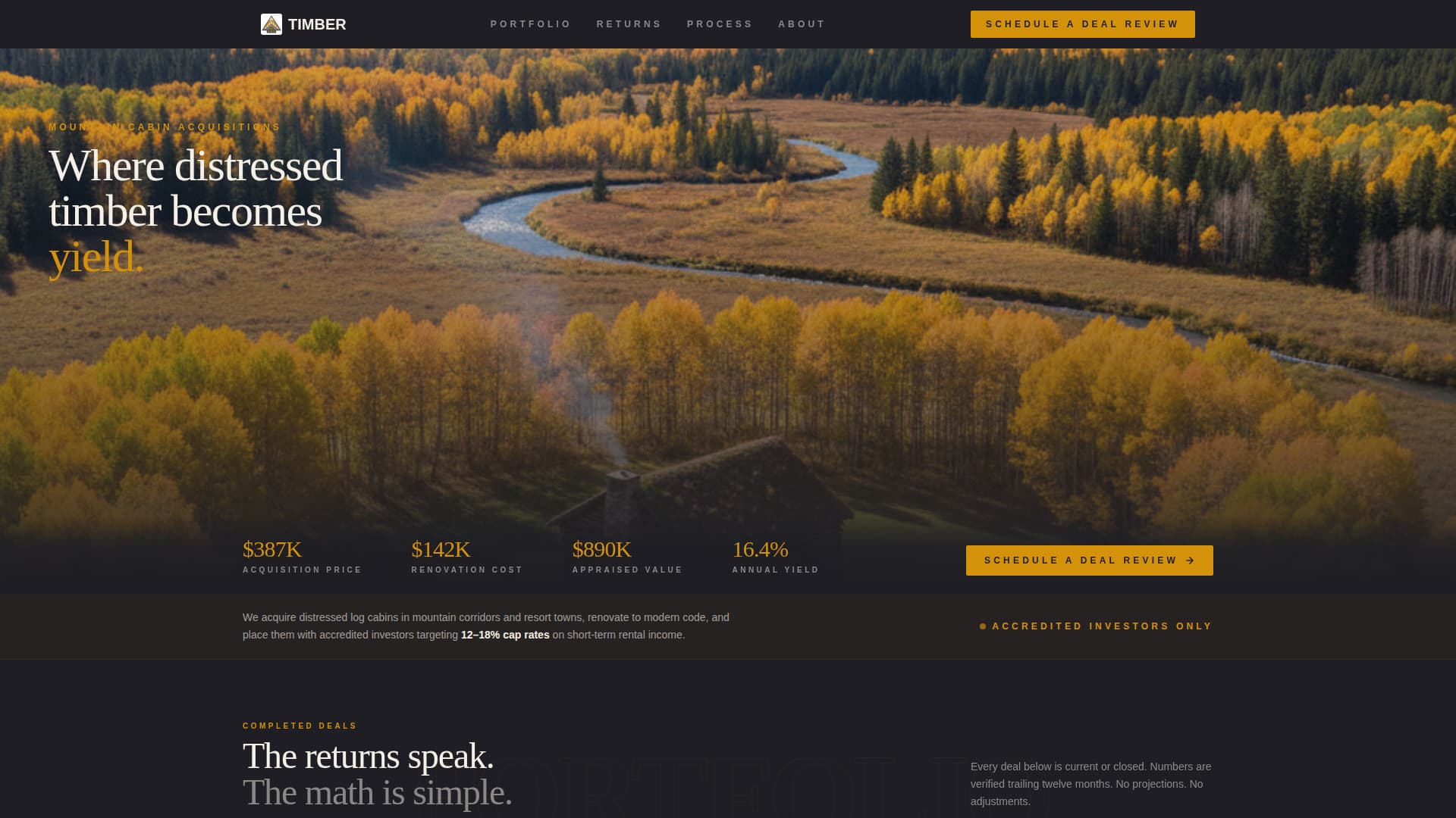 Timber - Precision Cabin Landing Page Template