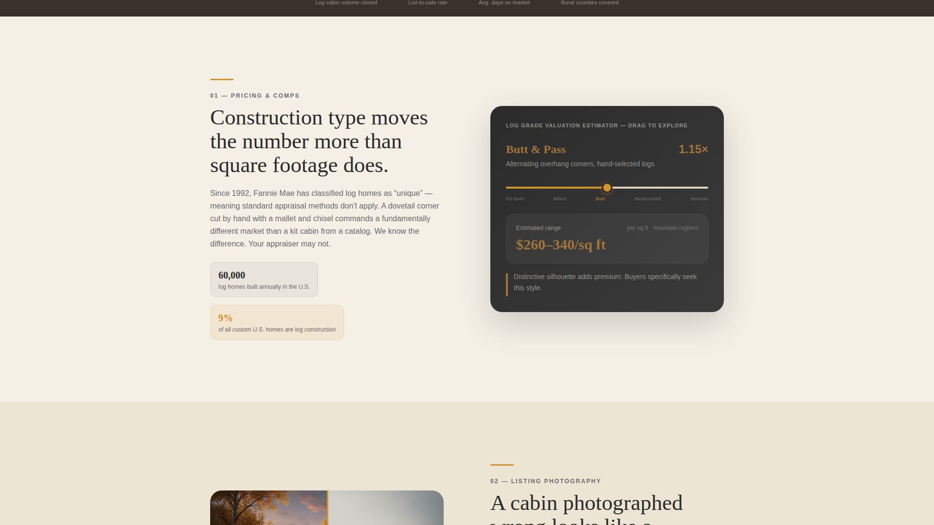 Timber - Specialist Cabin Landing Page Template