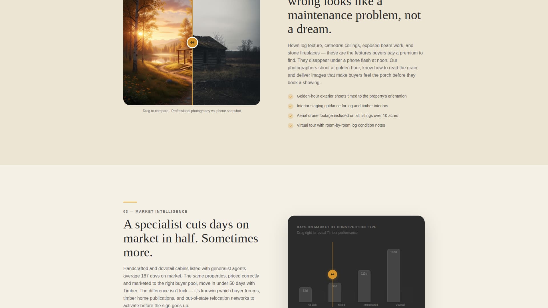 Timber - Specialist Cabin Landing Page Template