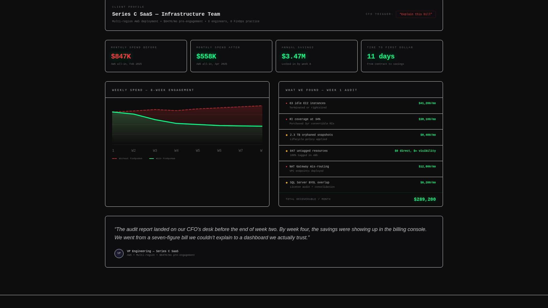 CloudAudit - Ruthless FinOps Landing Page Template