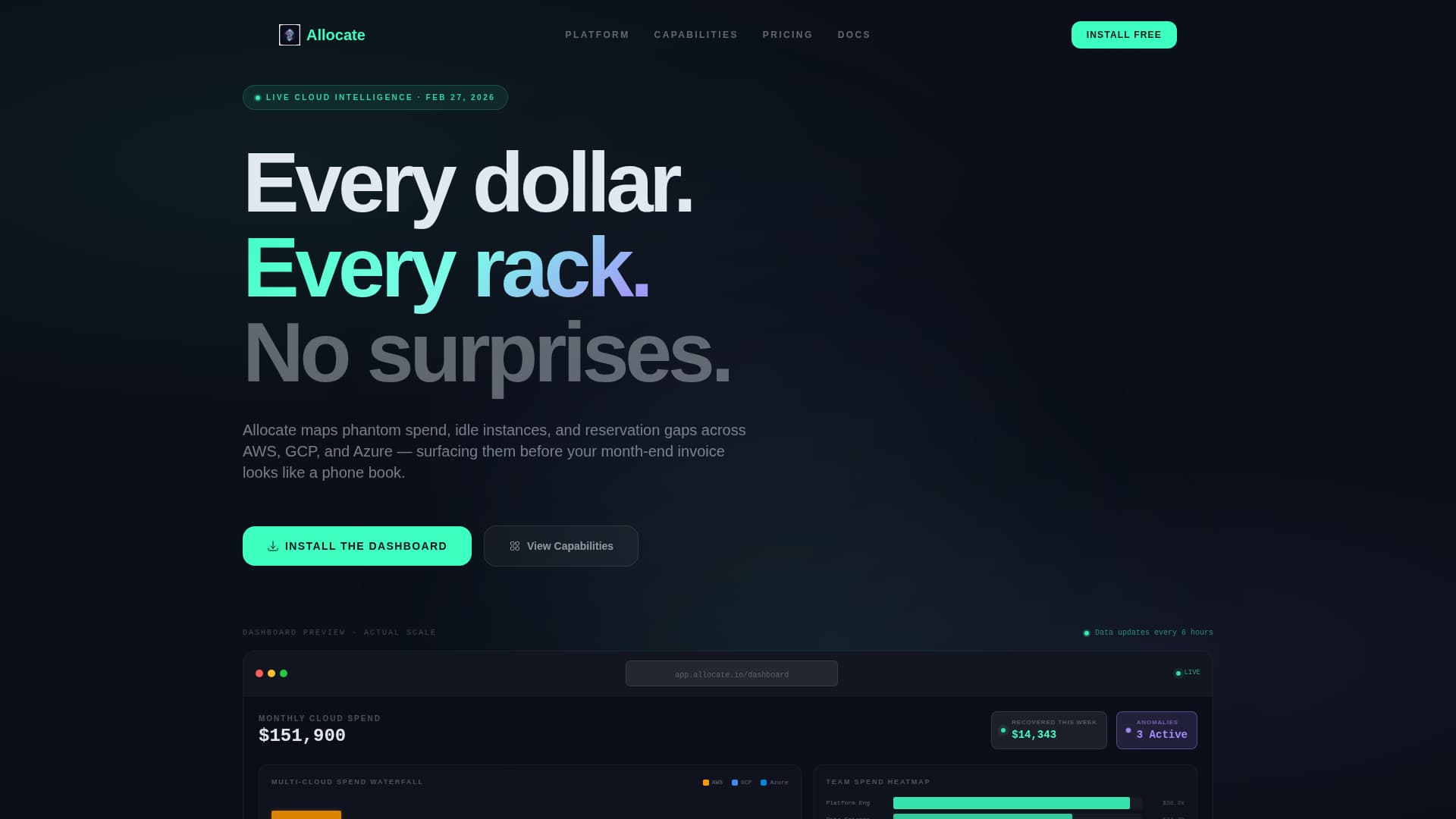 Optimize — Intelligent FinOps Landing Page Template