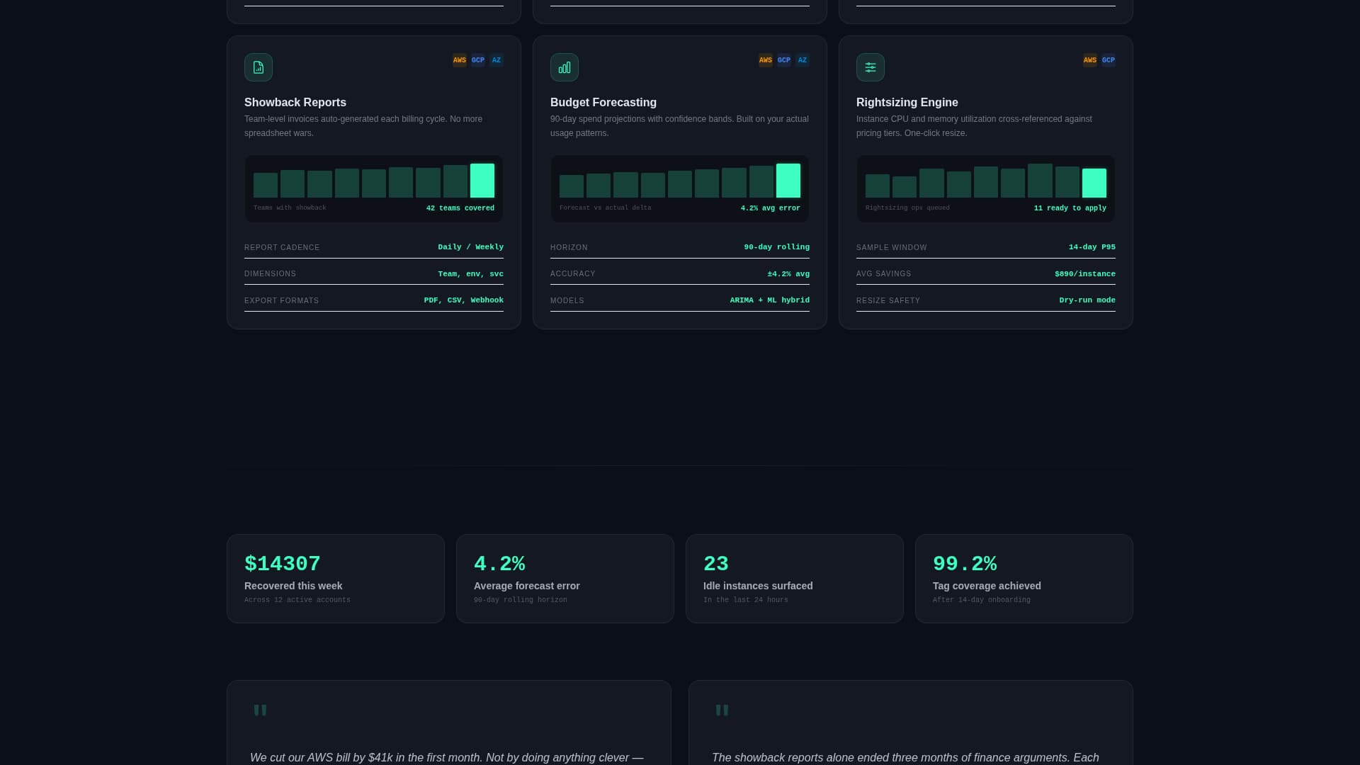 Optimize — Intelligent FinOps Landing Page Template