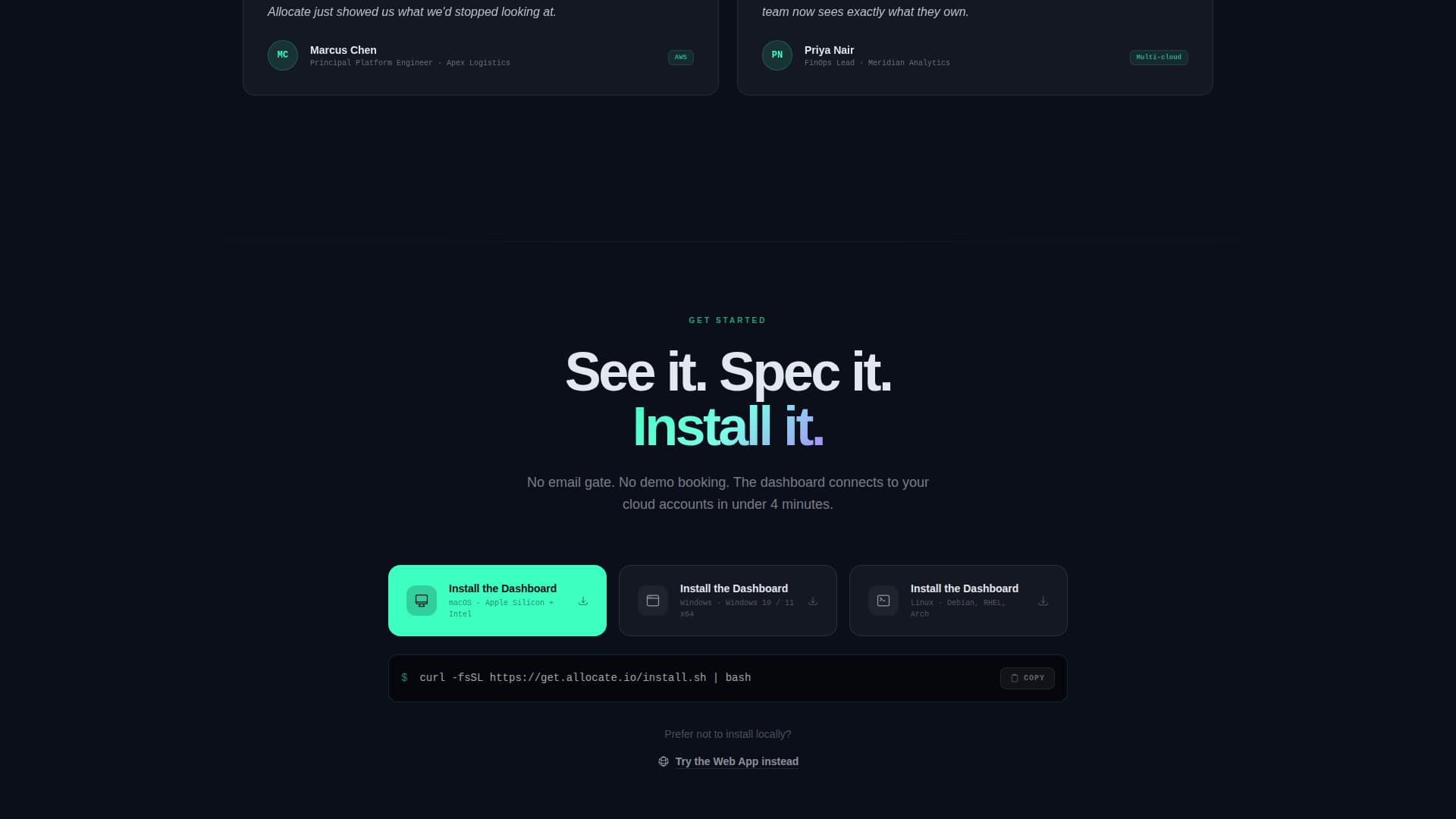 Optimize — Intelligent FinOps Landing Page Template