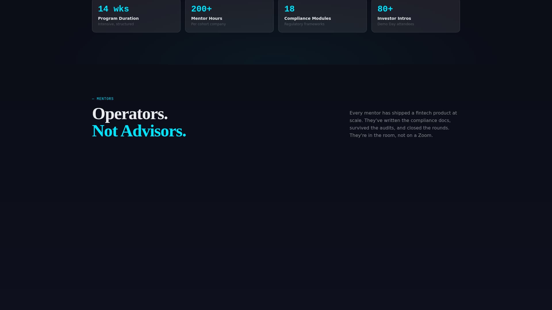 FinTech Startup Accelerator 14-Week Program Website Template