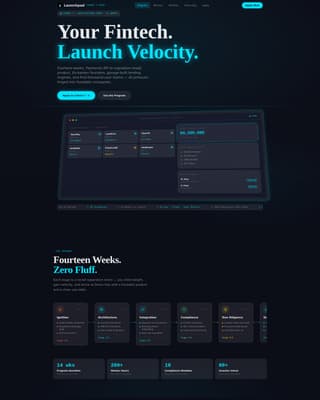 FinTech Startup Accelerator 14-Week Program Website Template