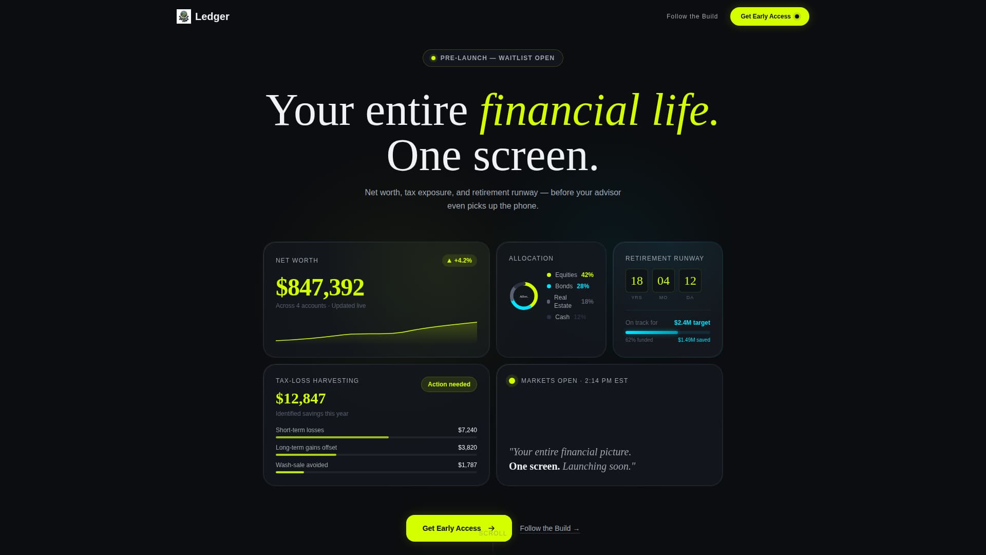 Compass — Intelligent Wealth Advisor Landing Page Template