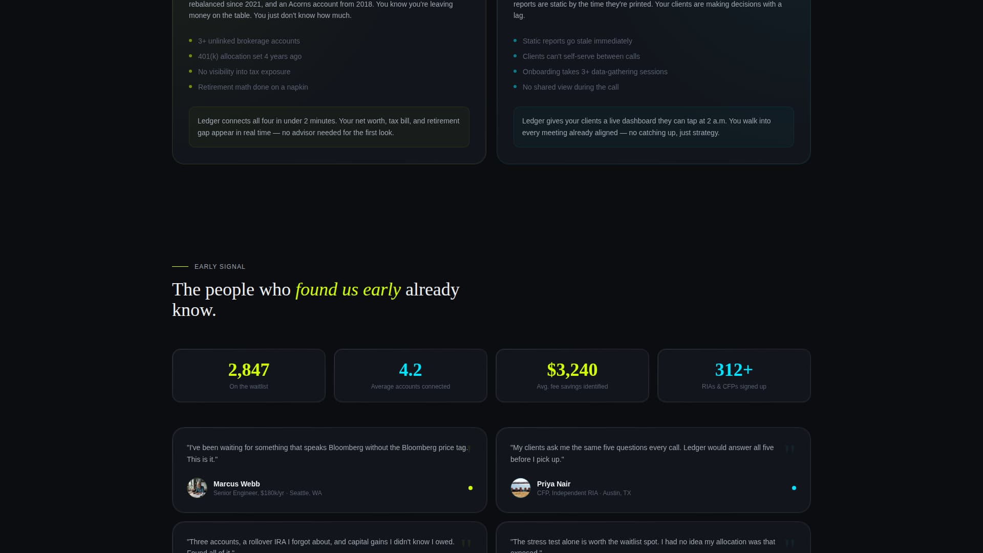 Compass — Intelligent Wealth Advisor Landing Page Template