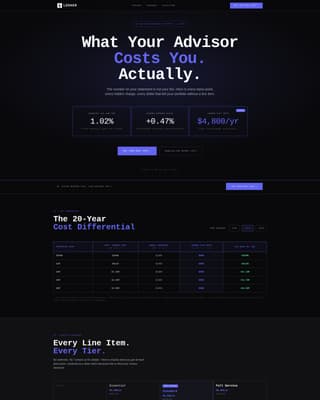 Financial Advisor Fee Tiers & Pricing Comparison Website Template