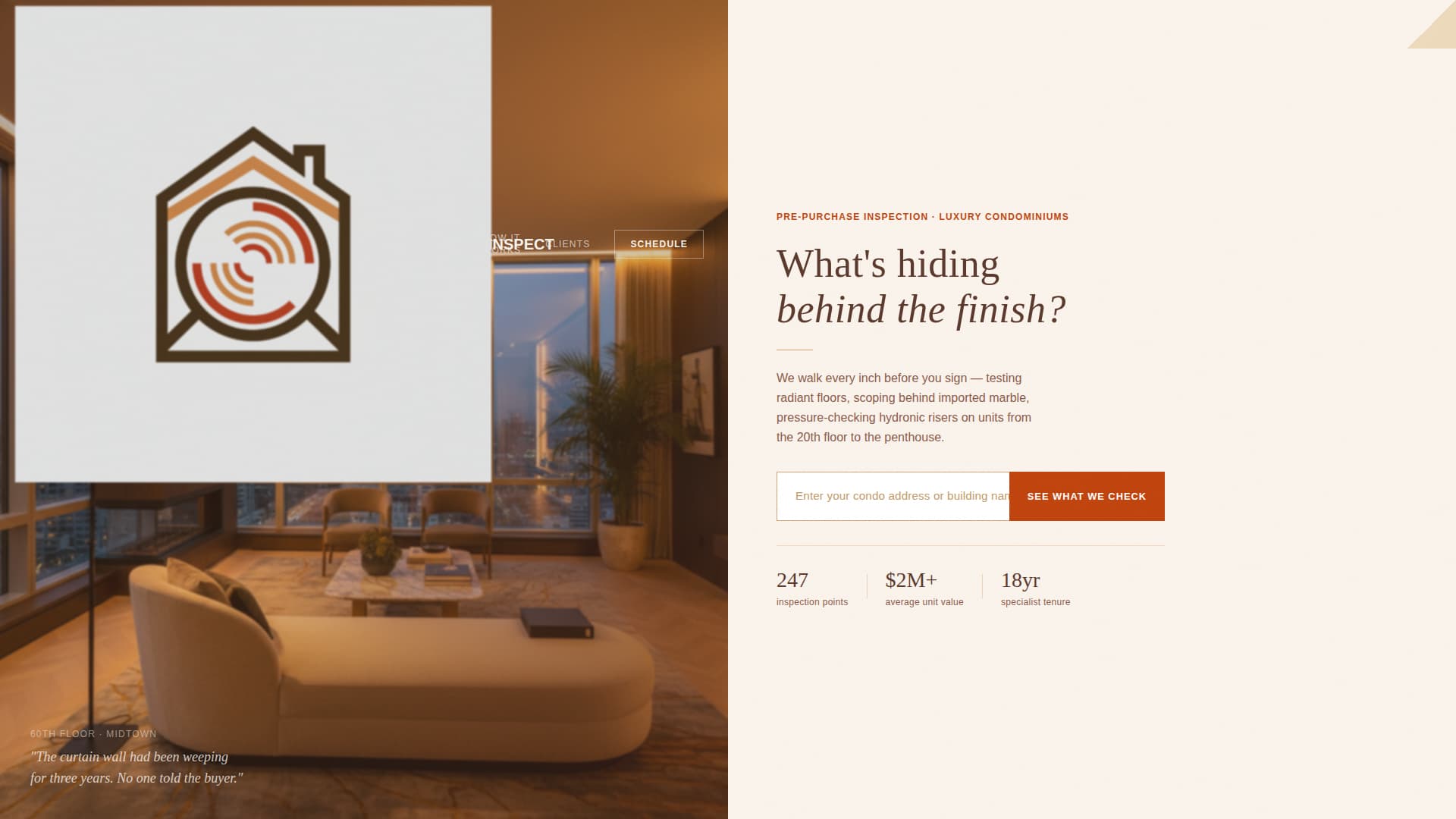 Inspect - Precision Condo Landing Page Template