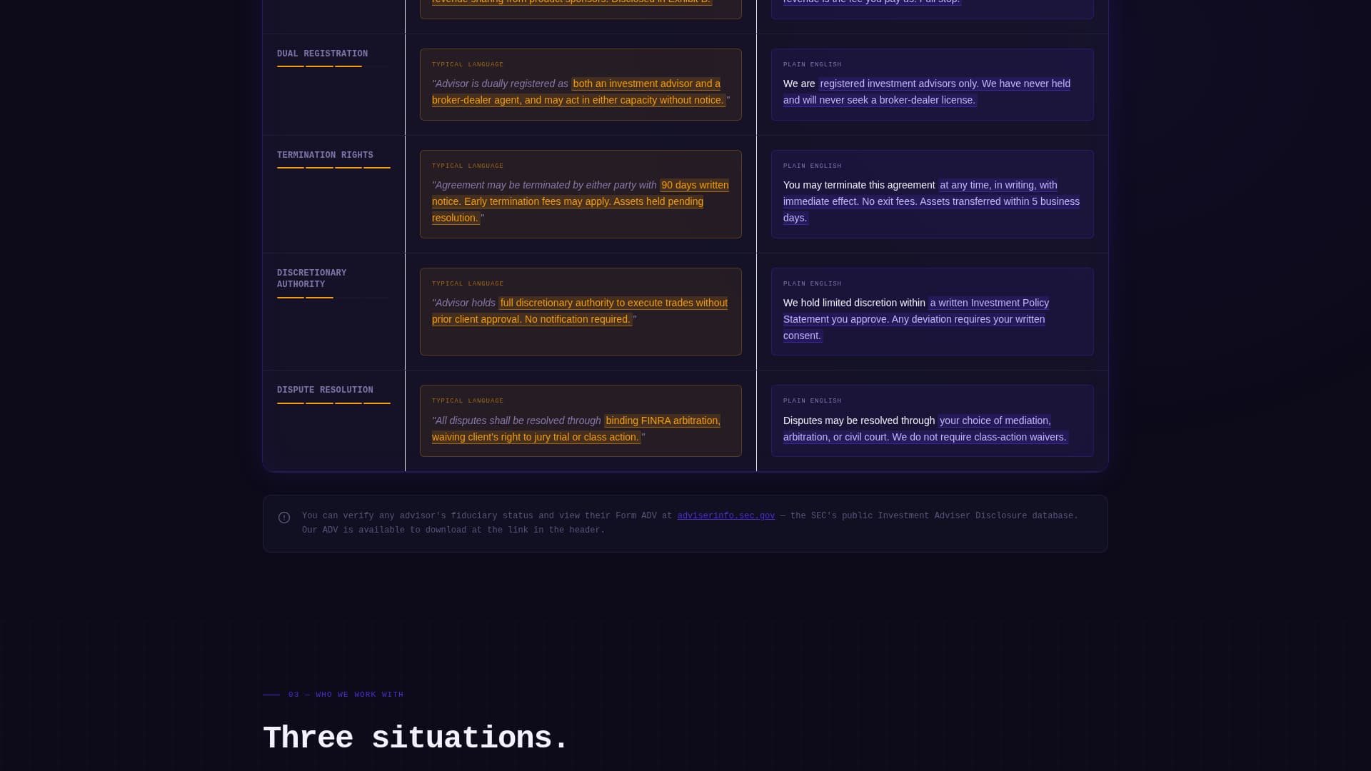 Fiduciary - Transparent Advisor Landing Page Template