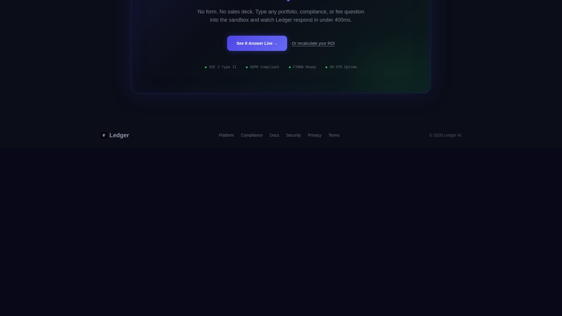 Ledger - Intelligent Fintech Landing Page Template