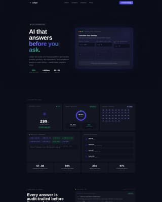 Ledger - Intelligent Fintech Landing Page Template
