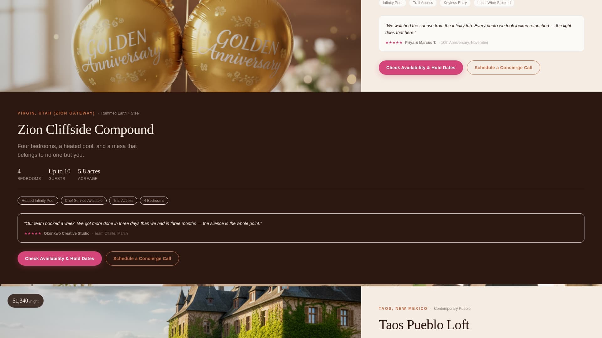 Canyon - Stunning Vacation Landing Page Template